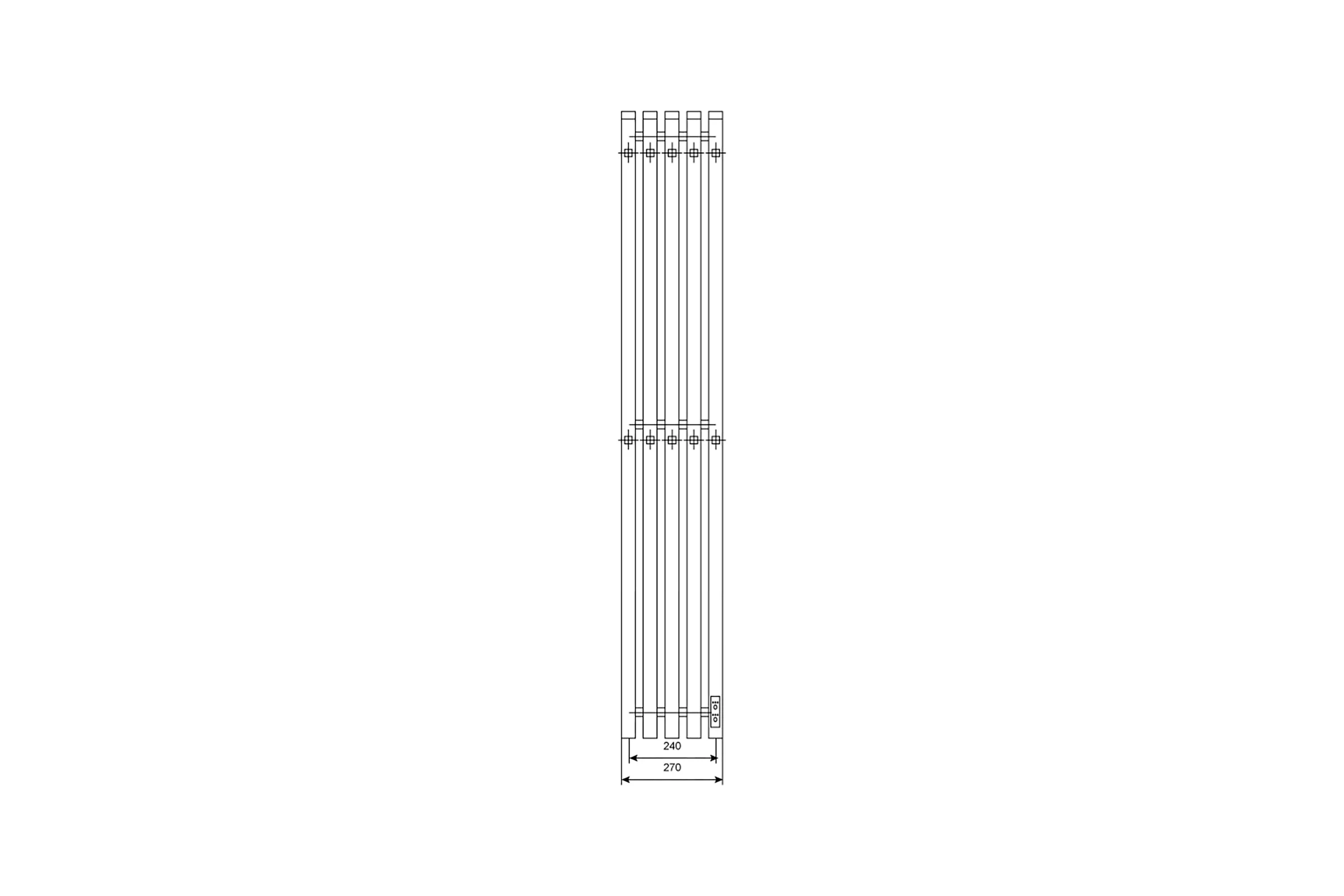 Полотенцесушитель электрический Primoclima Sol Q E Black 120x24 5 PCSolQEBlack120245