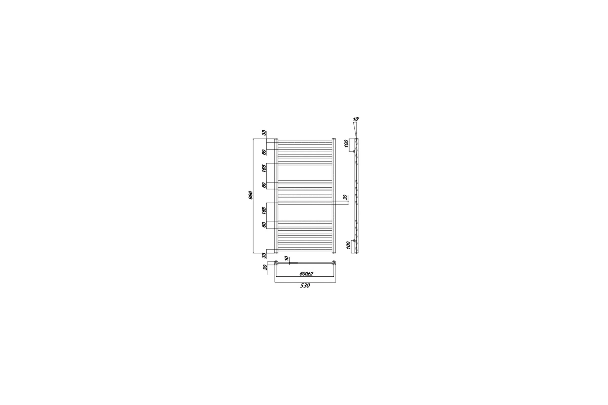 Полотенцесушитель водяной Ravak Degree 500x1000 X04000083682 00000073731
