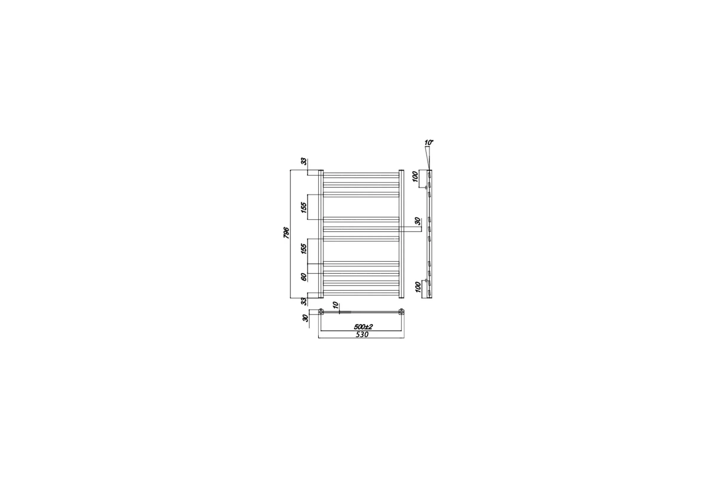 Полотенцесушитель водяной Ravak Degree 500x800 X04000083681 00000073730