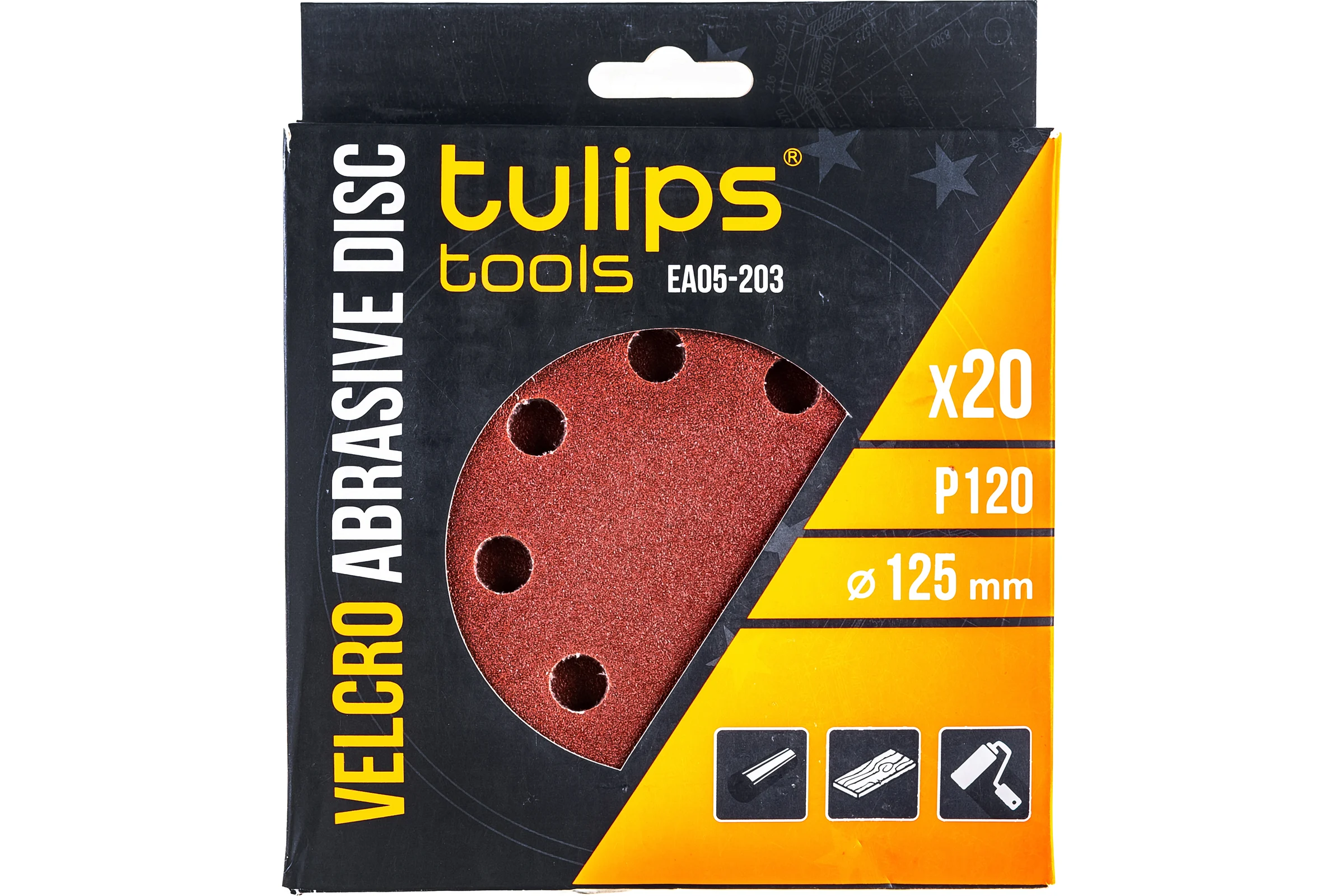 Диск шлифовальный с липучкой (20 шт; 125 мм; P120) Tulips tools EA05-203