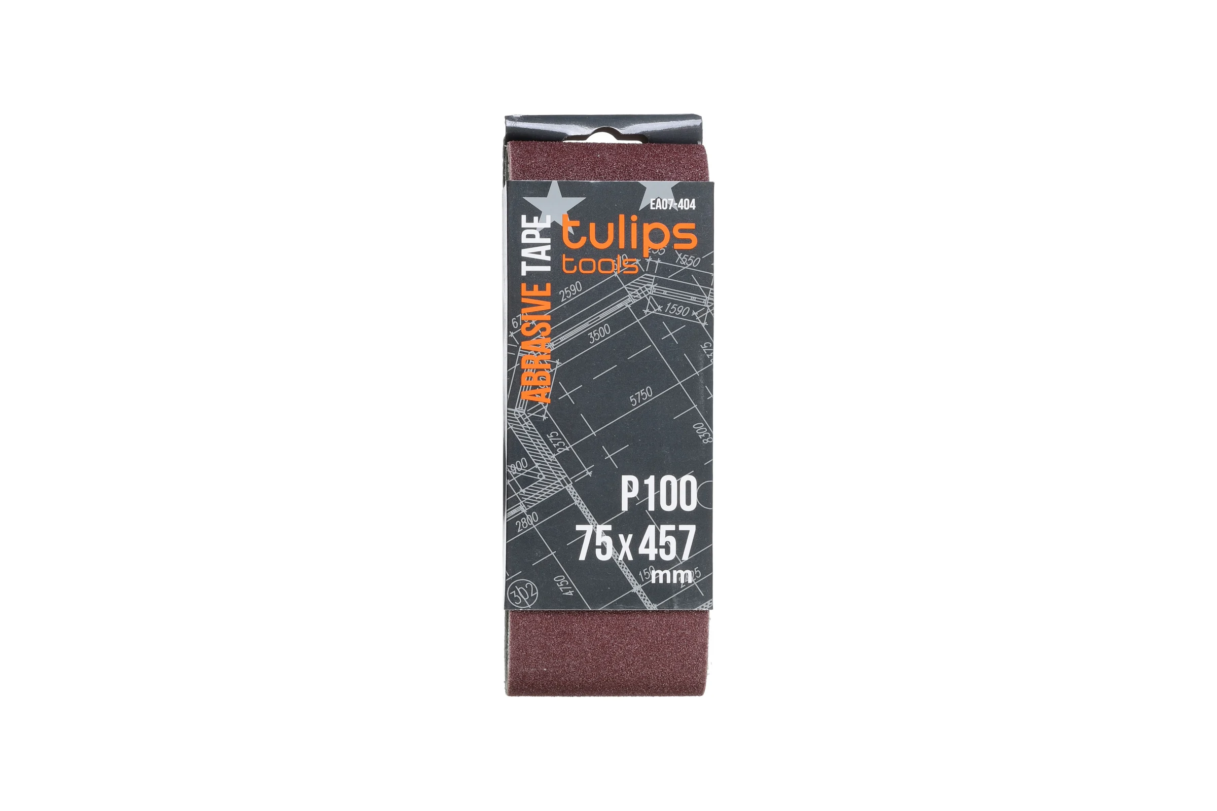 Лента шлифовальная (3 шт; 75х457 мм; P100) Tulips tools EA07-404