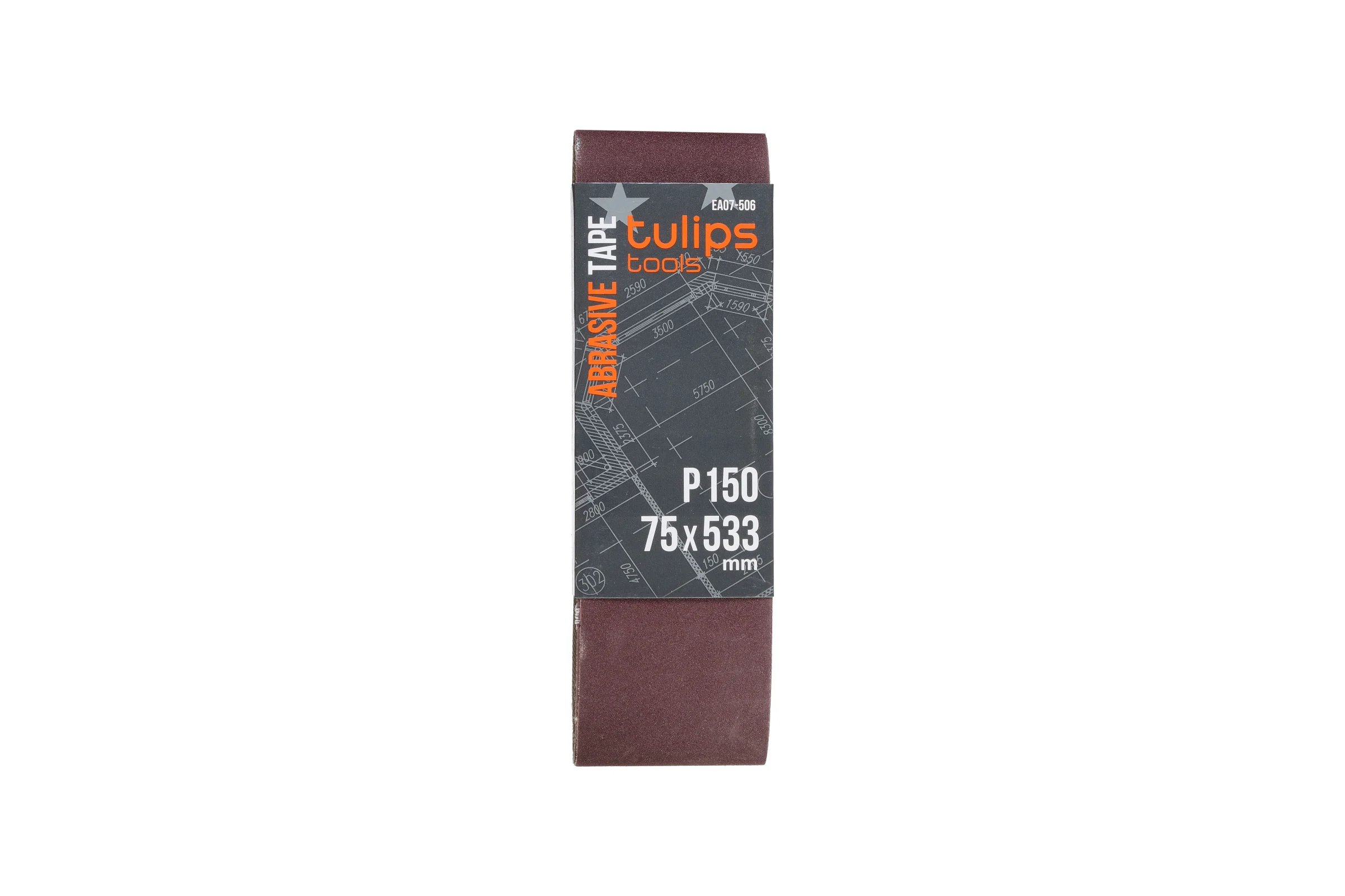 Лента шлифовальная (3 шт; 75х533 мм; P150) Tulips tools EA07-506