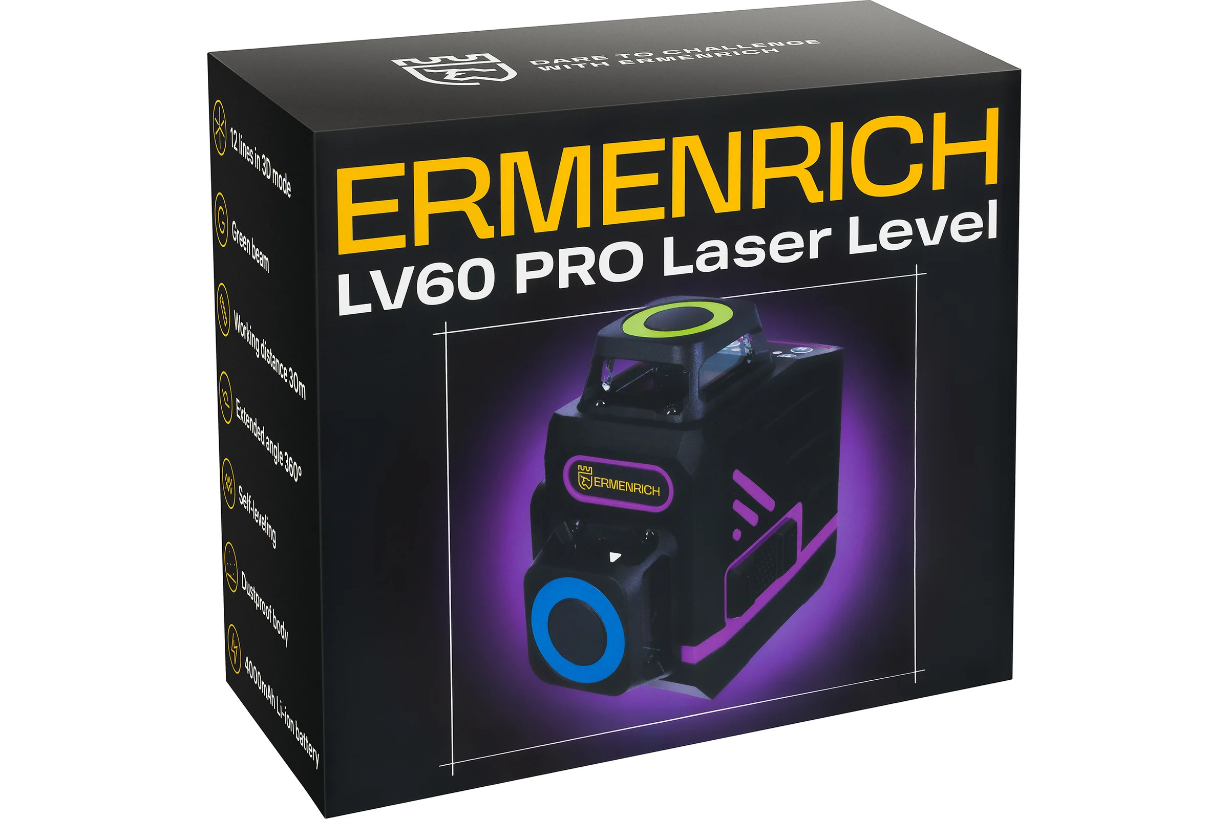 Лазерный уровень Ermenrich (Эрменрих) LV60 PRO, фиолетовый 84088