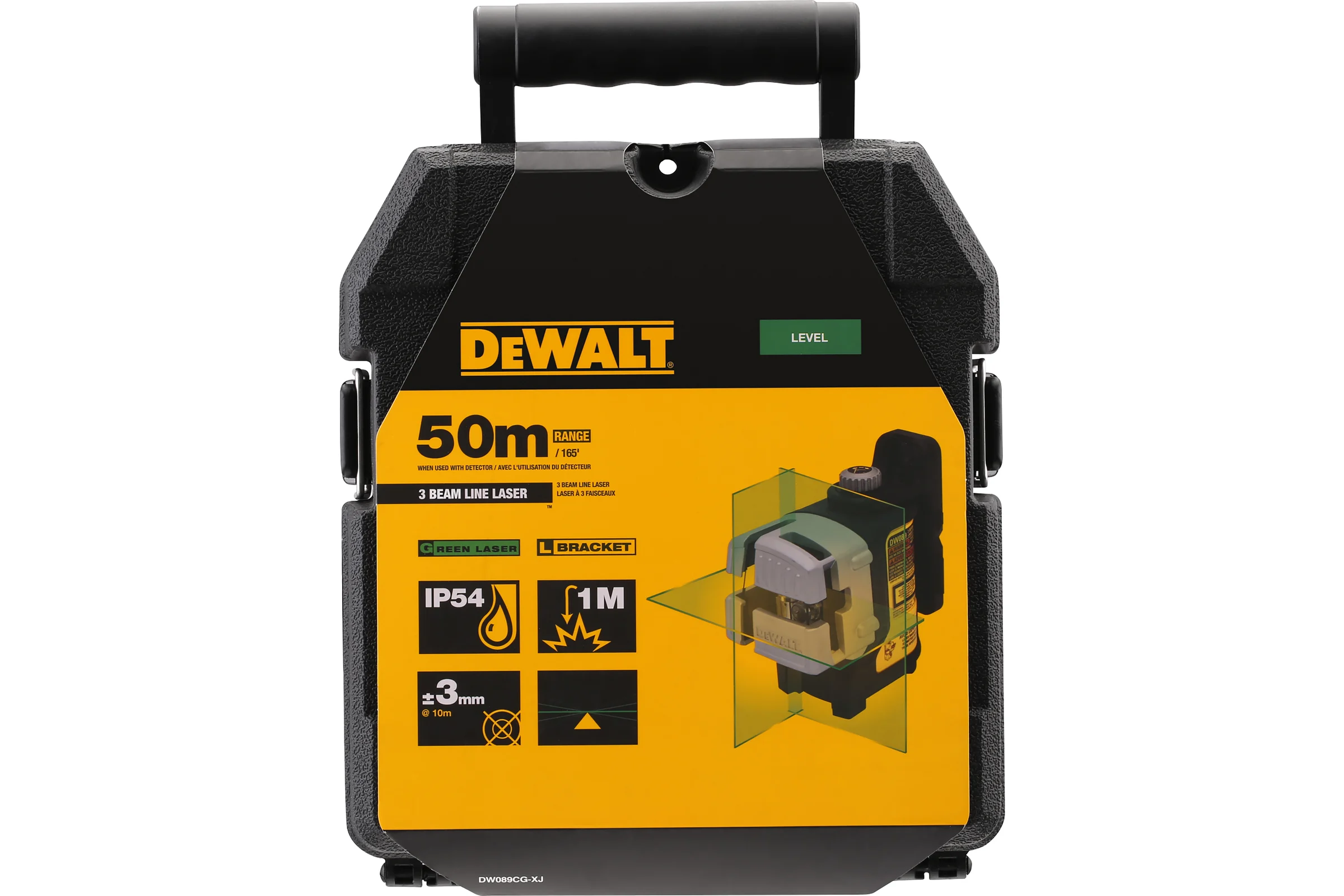 Самовыравнивающийся трехплоскостной лазерный уровень DEWALT DW089CG-XJ