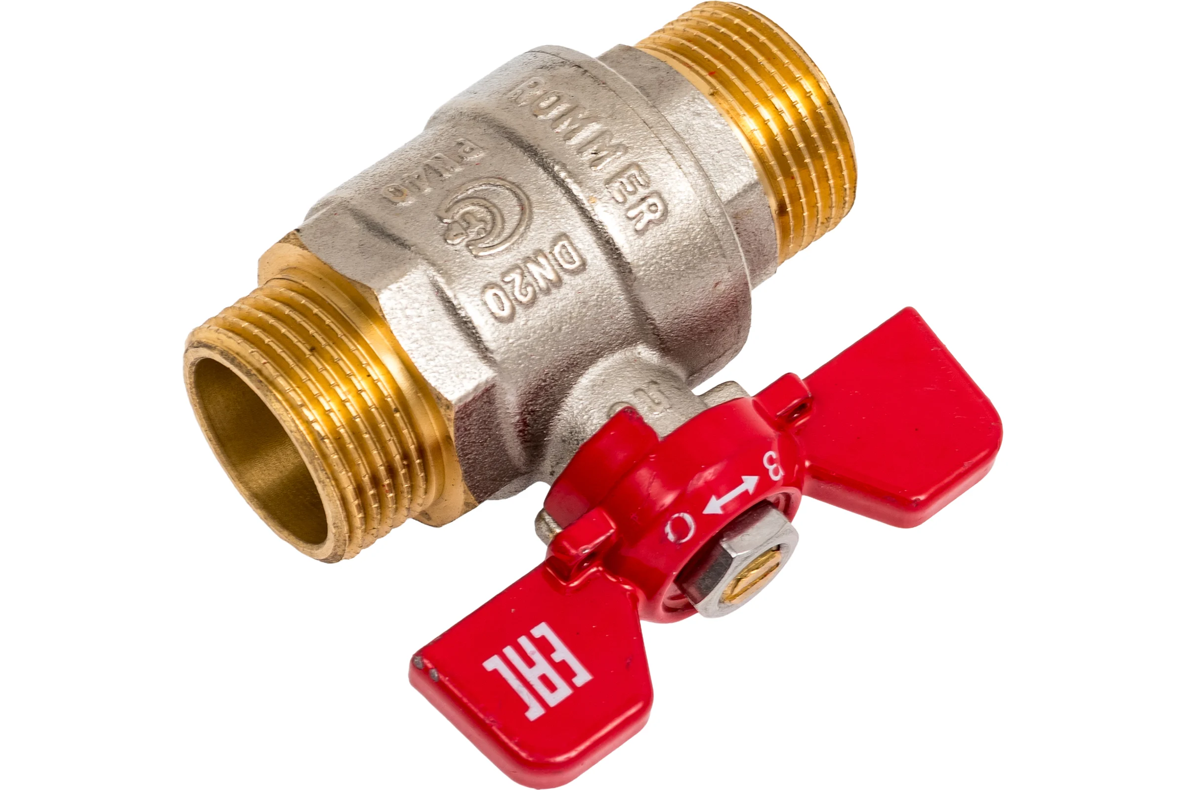 Кран шаровой ROMMER, НР/НР, ручка бабочка 3/4 RBV-0007-2410220 RG00938RJNBOH8