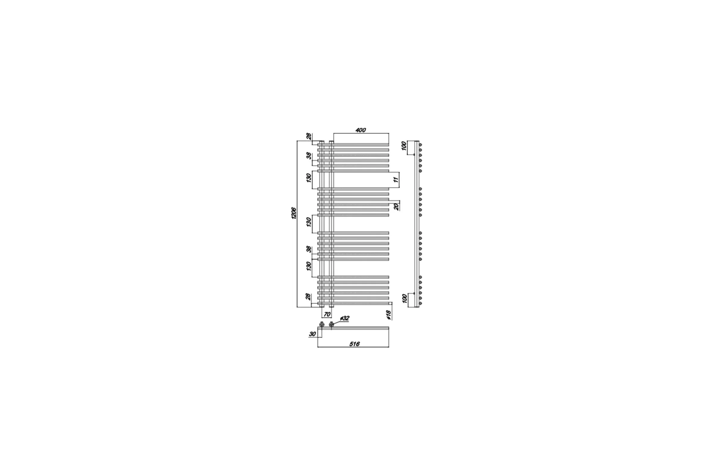 Полотенцесушитель водяной RAVAK Style 500x1200 X04000083673 00000073744