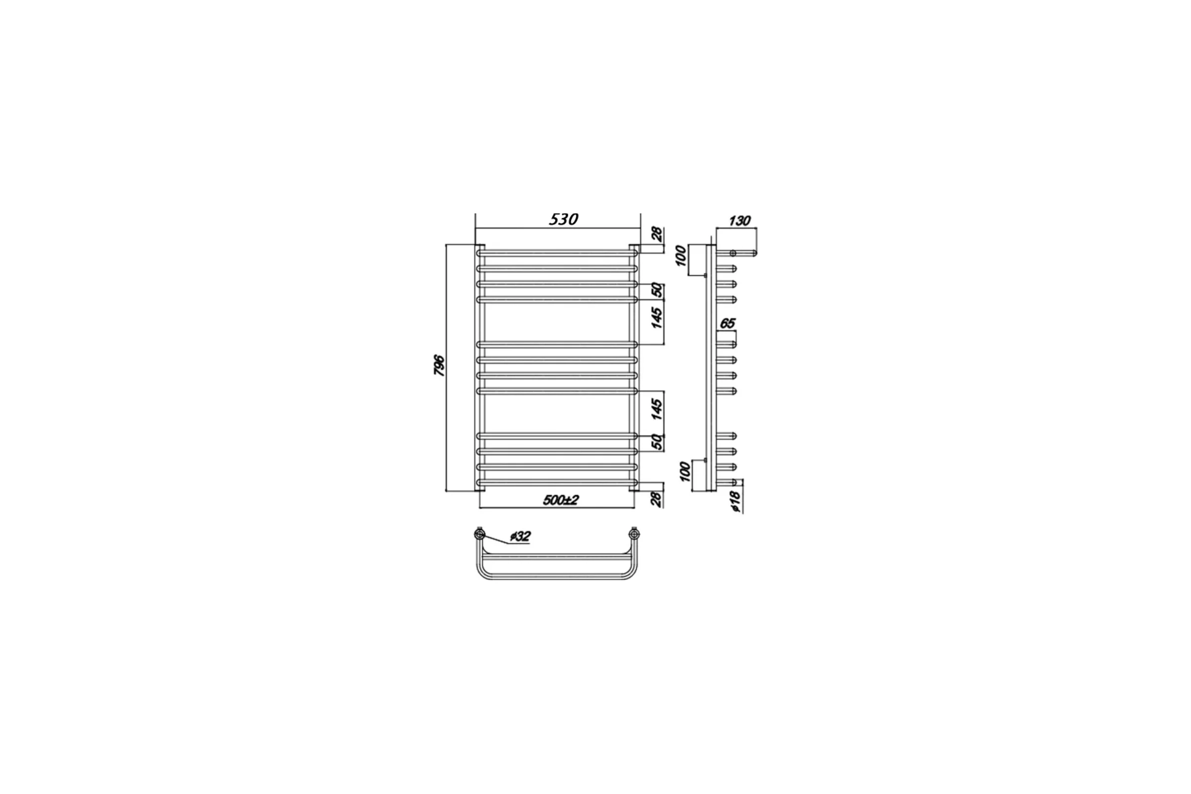 Полотенцесушитель водяной RAVAK Optima 500x800 X04000083685 00000073755