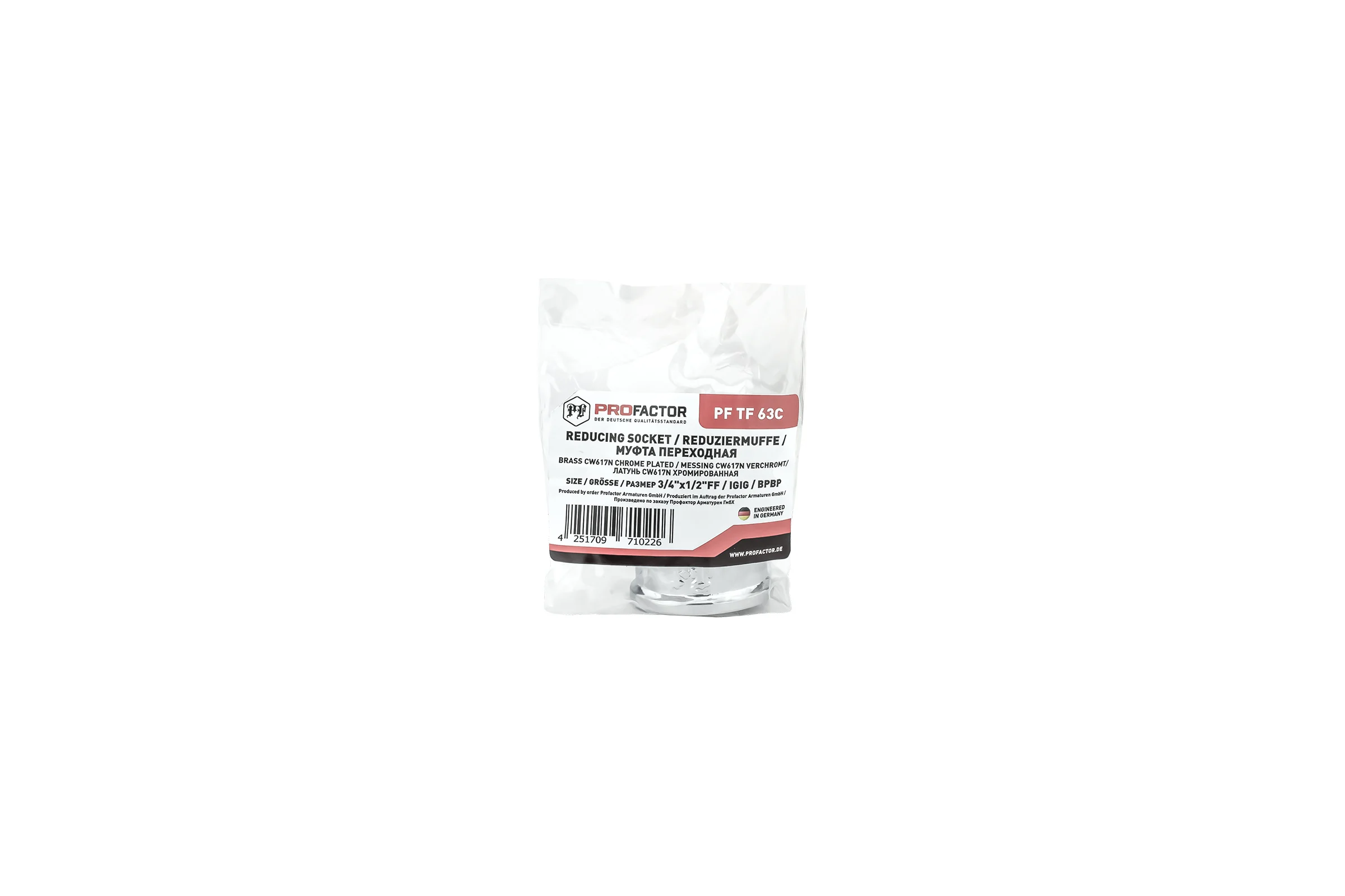 Муфта переходная PROFACTOR CHROME 3/4 х 1/2 PF TF 63C