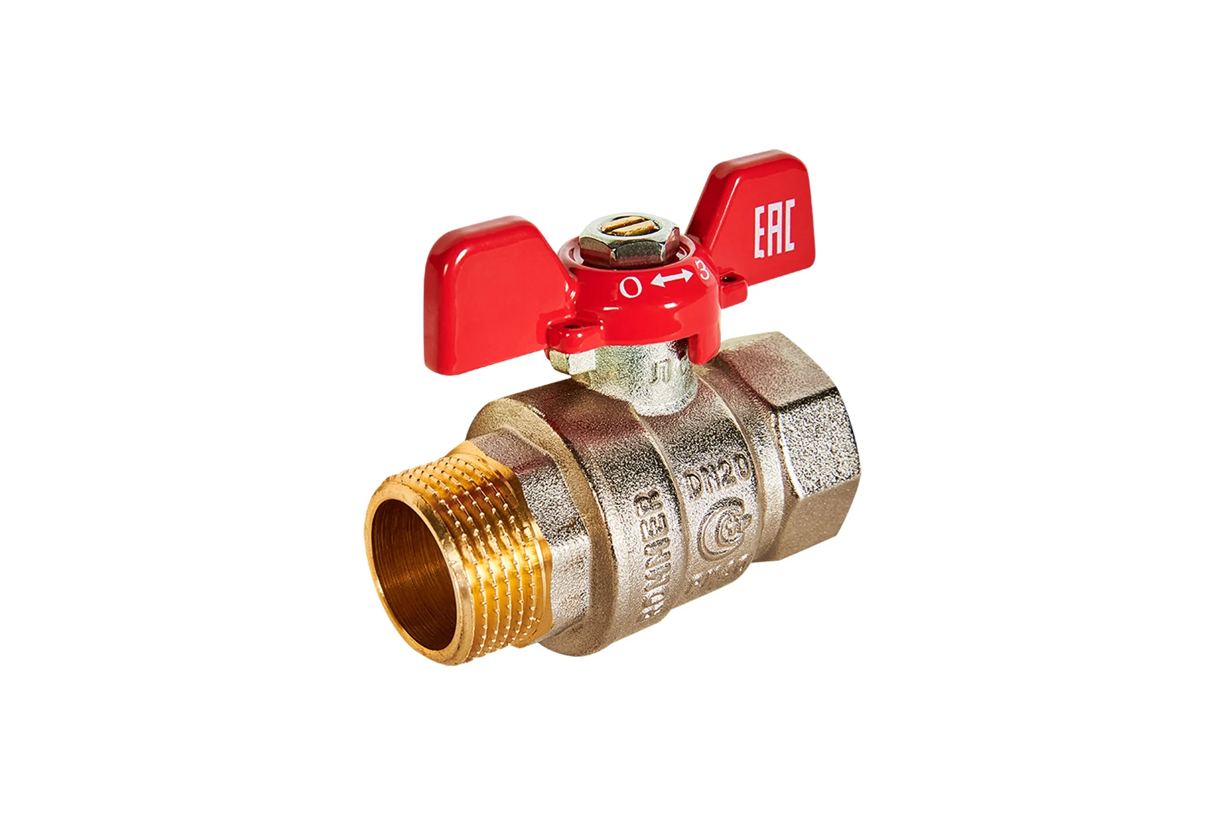 Кран шаровой ROMMER ВР/НР, ручка бабочка 3/4 RBV-0004-2210220 RG00938RJNA7OU