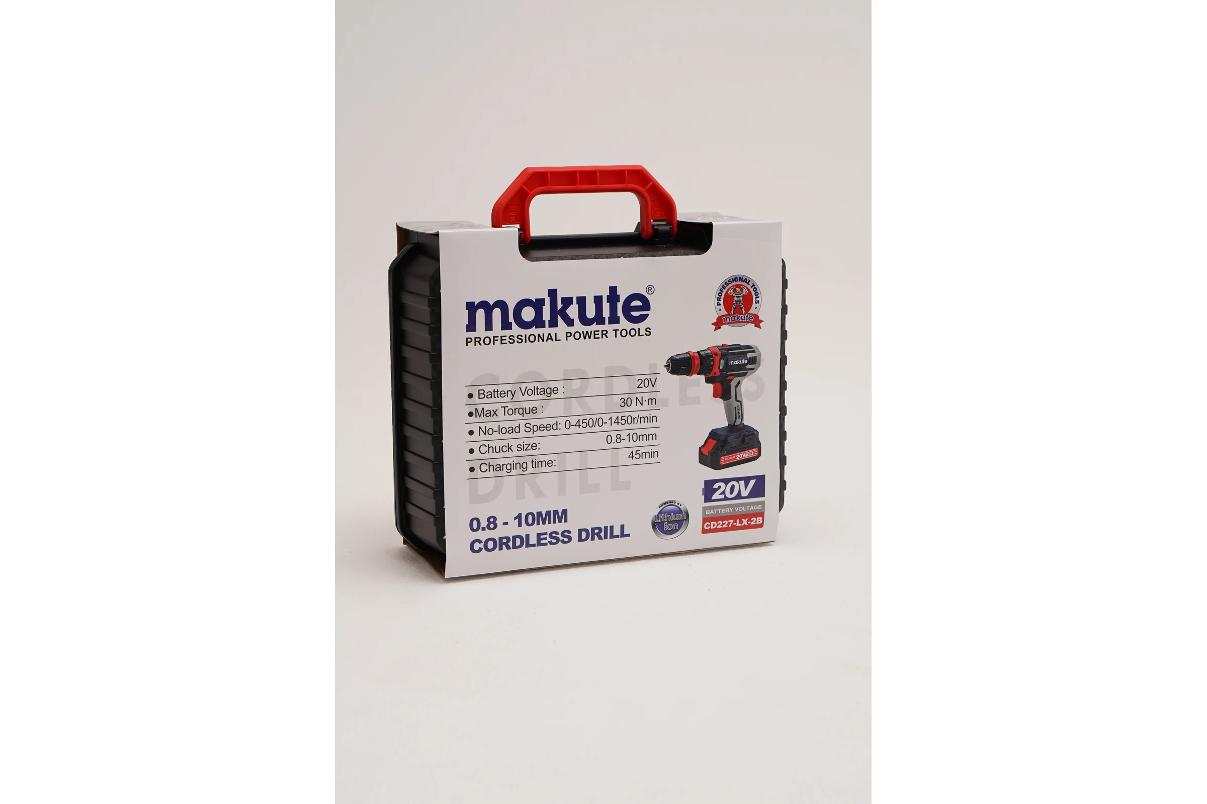 Дрель-шуруповерт аккумуляторная Makute с фиксатором вала (20В, 30Нм) CD227-LX-2B