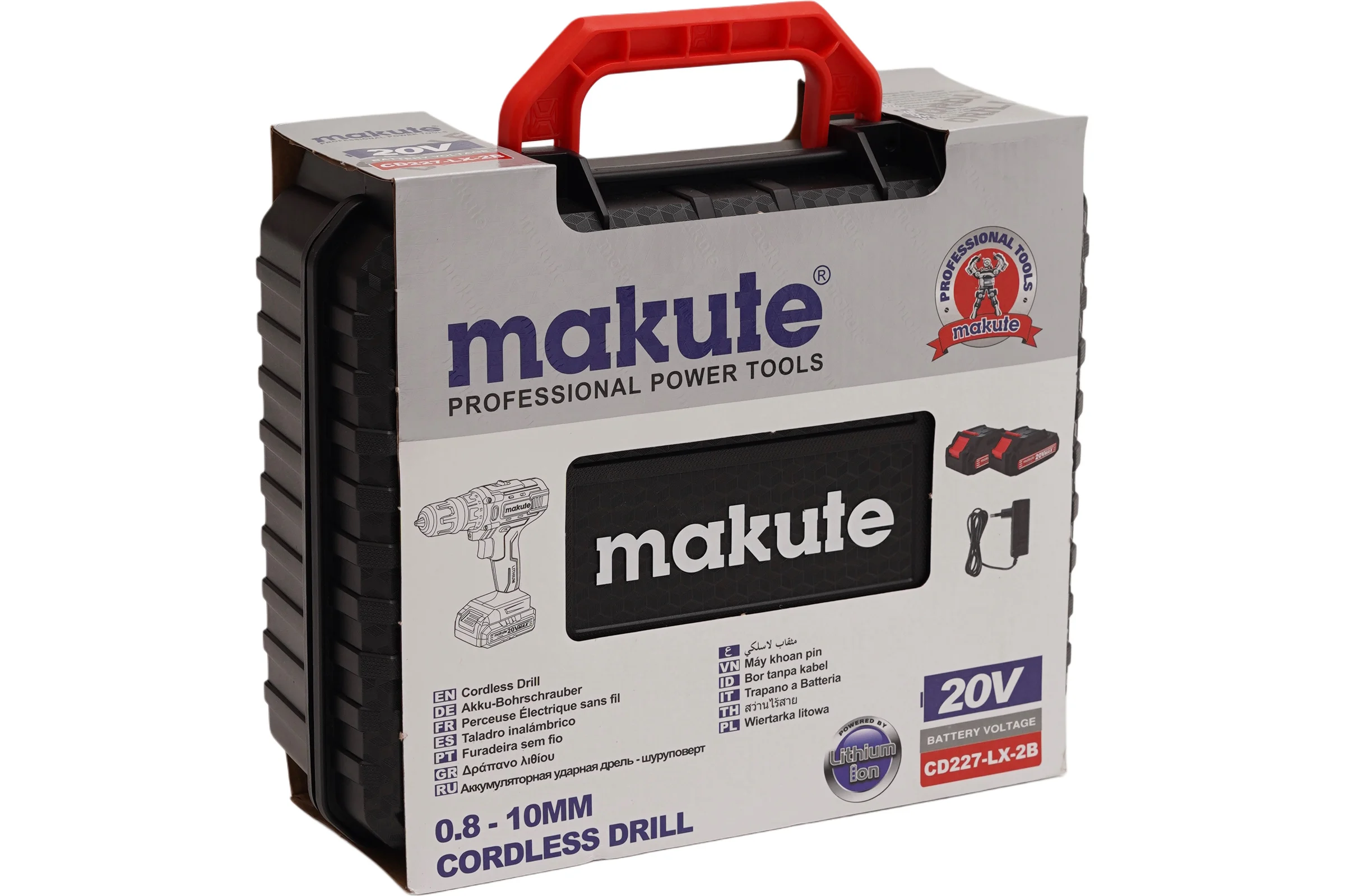 Дрель-шуруповерт аккумуляторная Makute с фиксатором вала (20В, 30Нм) CD227-LX-2B