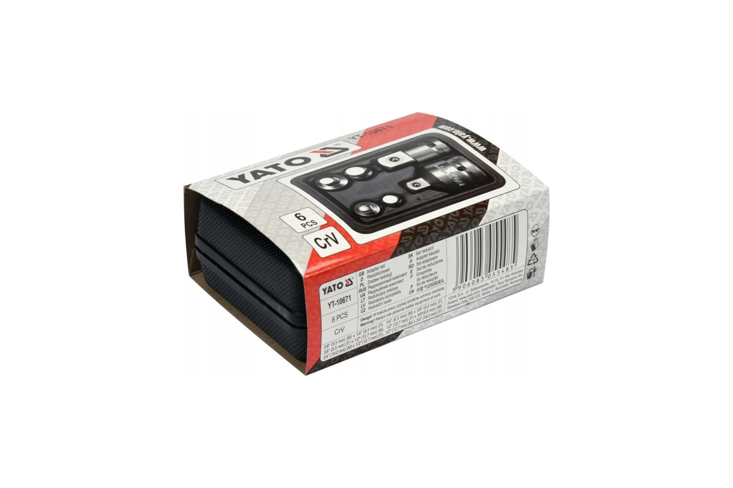 Редукционный набор YATO CRV 6 предметов пластиковый кейс YT-10671 396510671 092 1