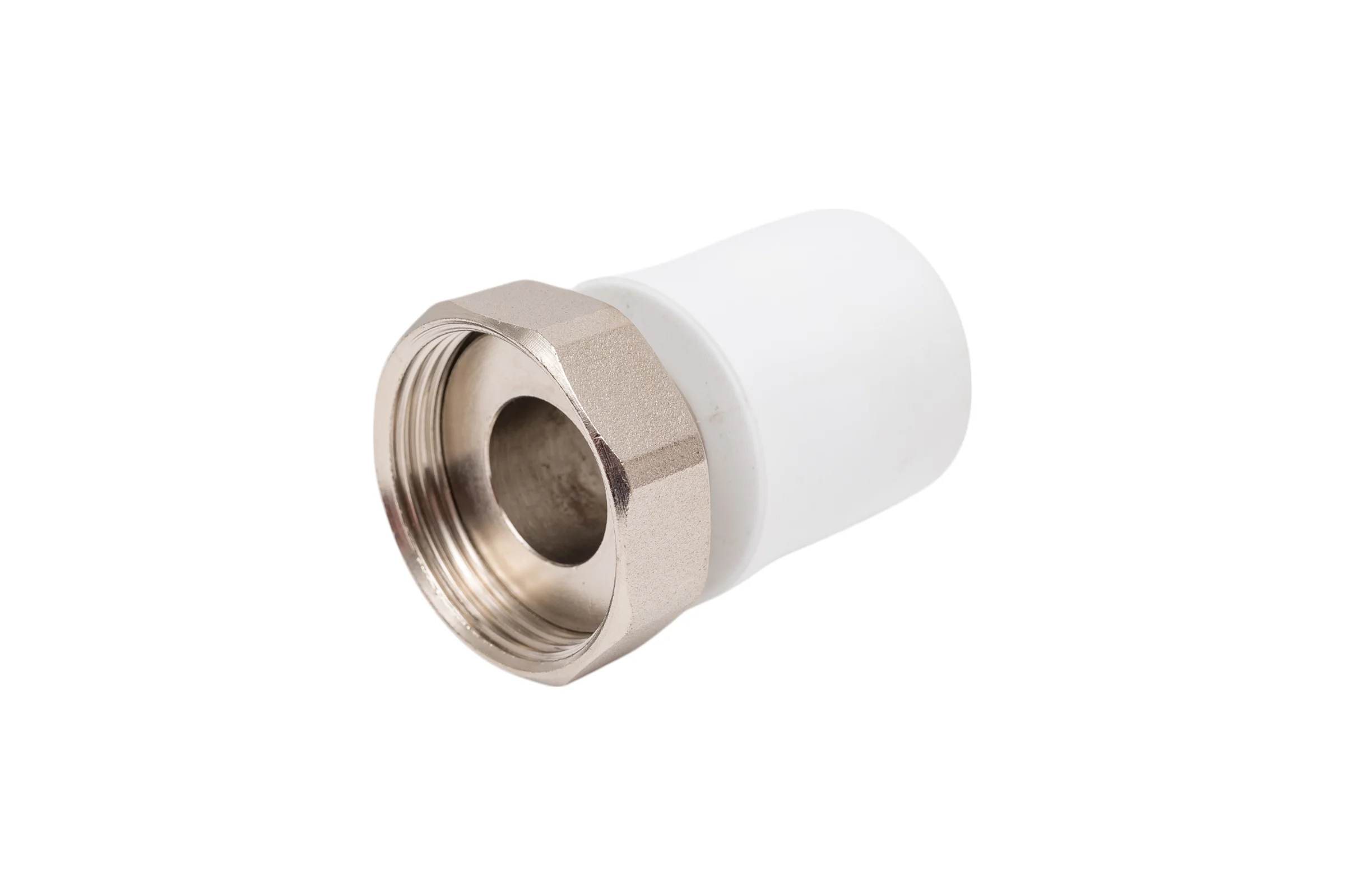 Муфта с накидной гайкой Политэк 32x1 1/4" PPRC (белые) 9888203214