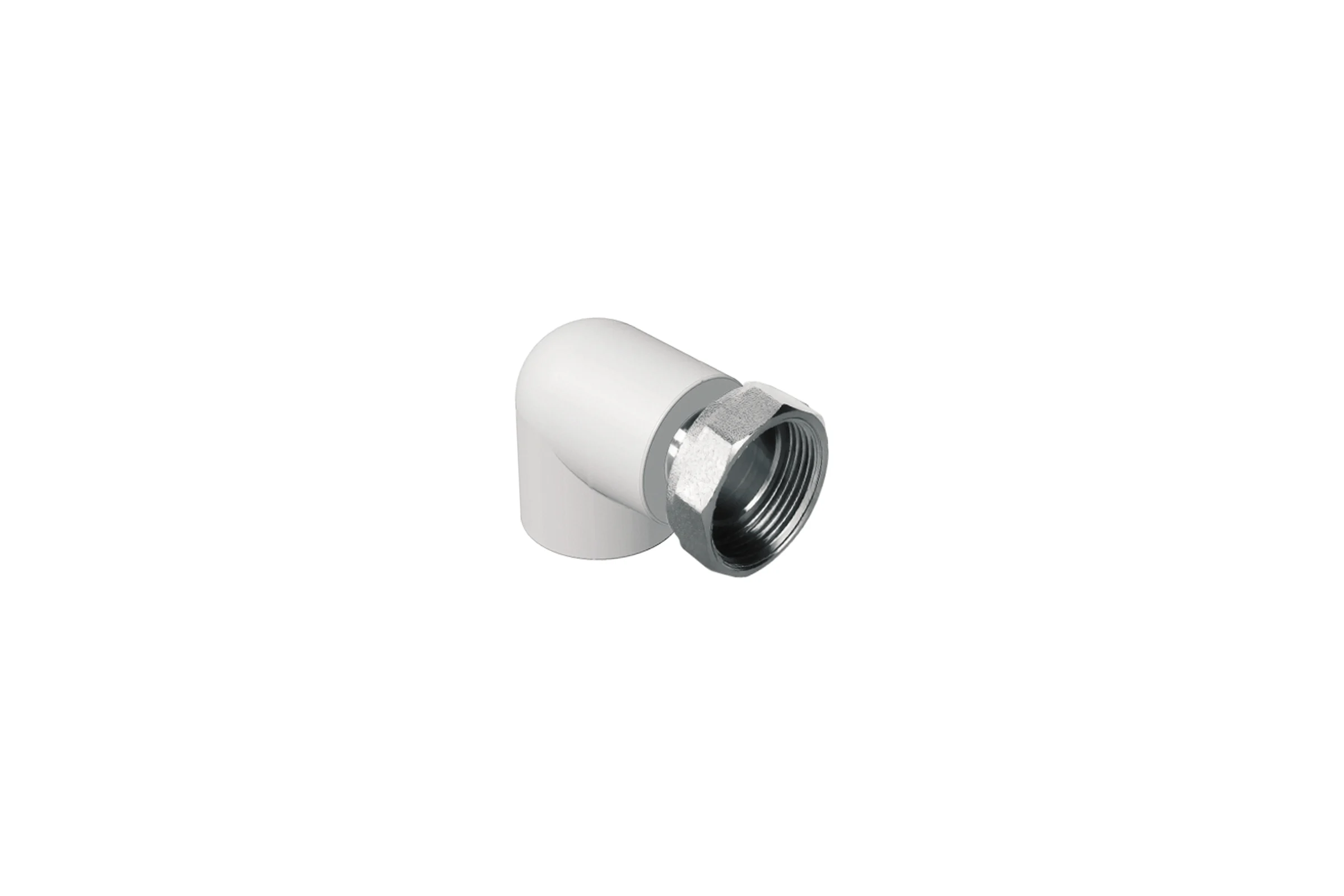 Угольник с накидной гайкой Политэк 25x3/4" PPRC (белые) 9888002534