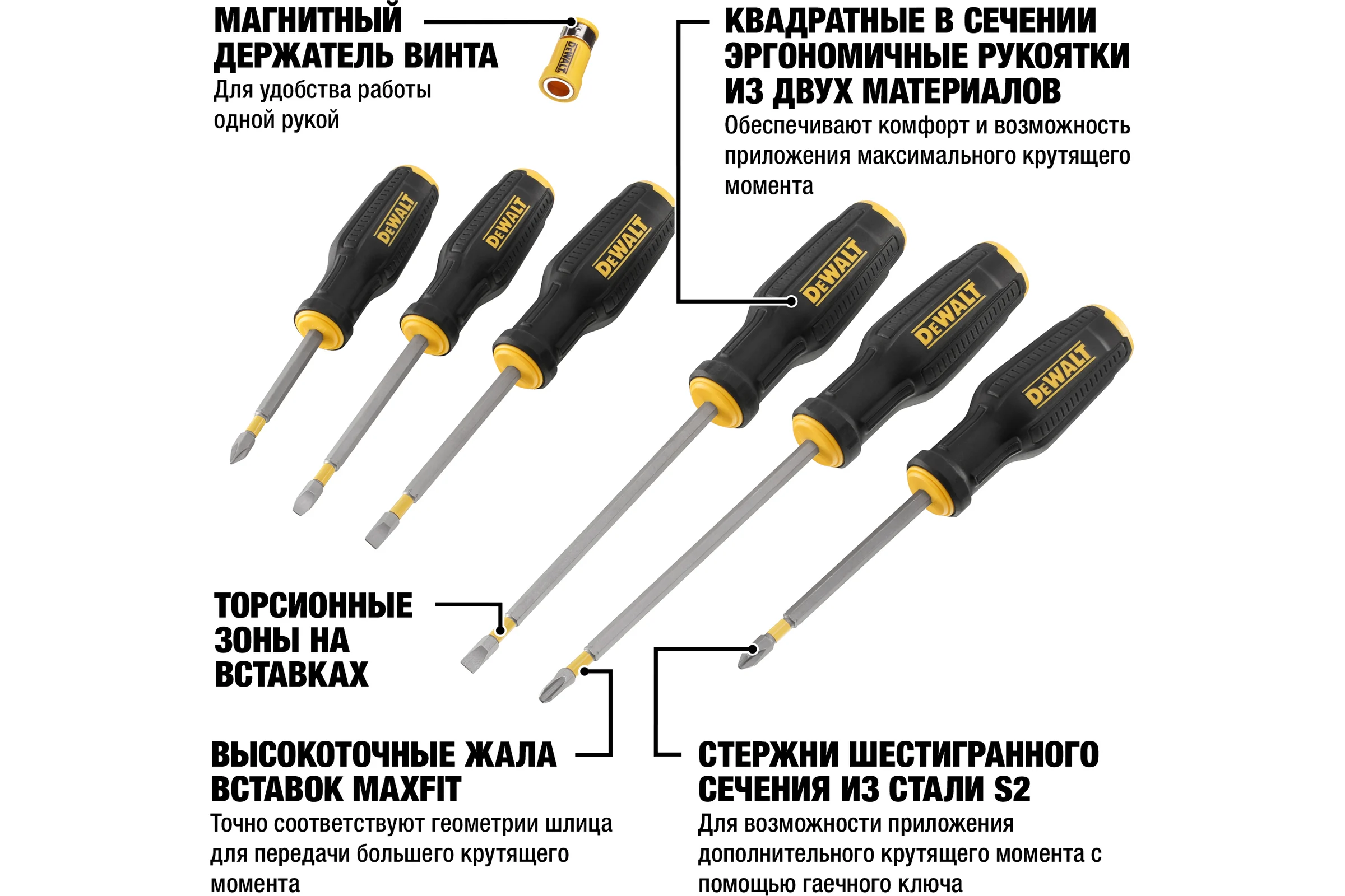 Набор отверток DEWALT 6 шт DWHT0-62056