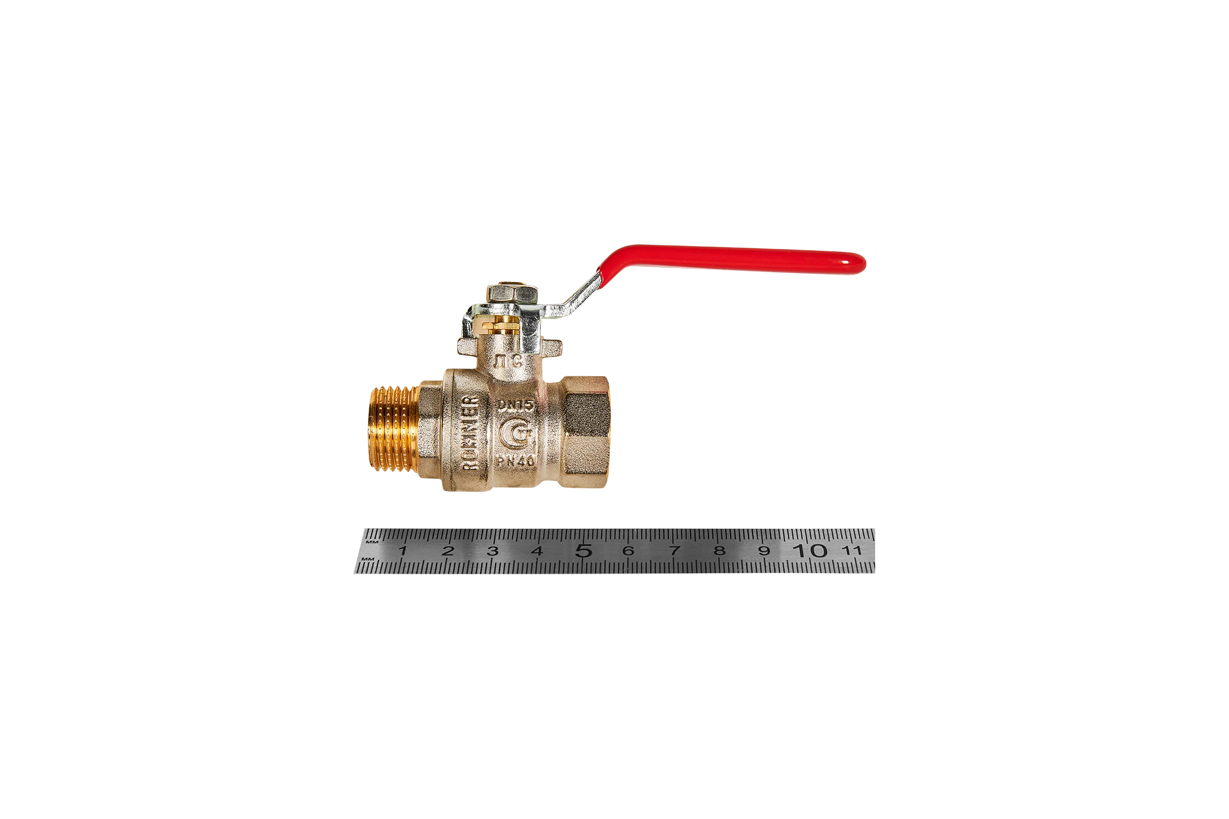 Шаровой кран ROMMER RBV-0002-2210315 неполнопроходной, ВР/НР, ручка рычаг 1 RG00938RJN830A
