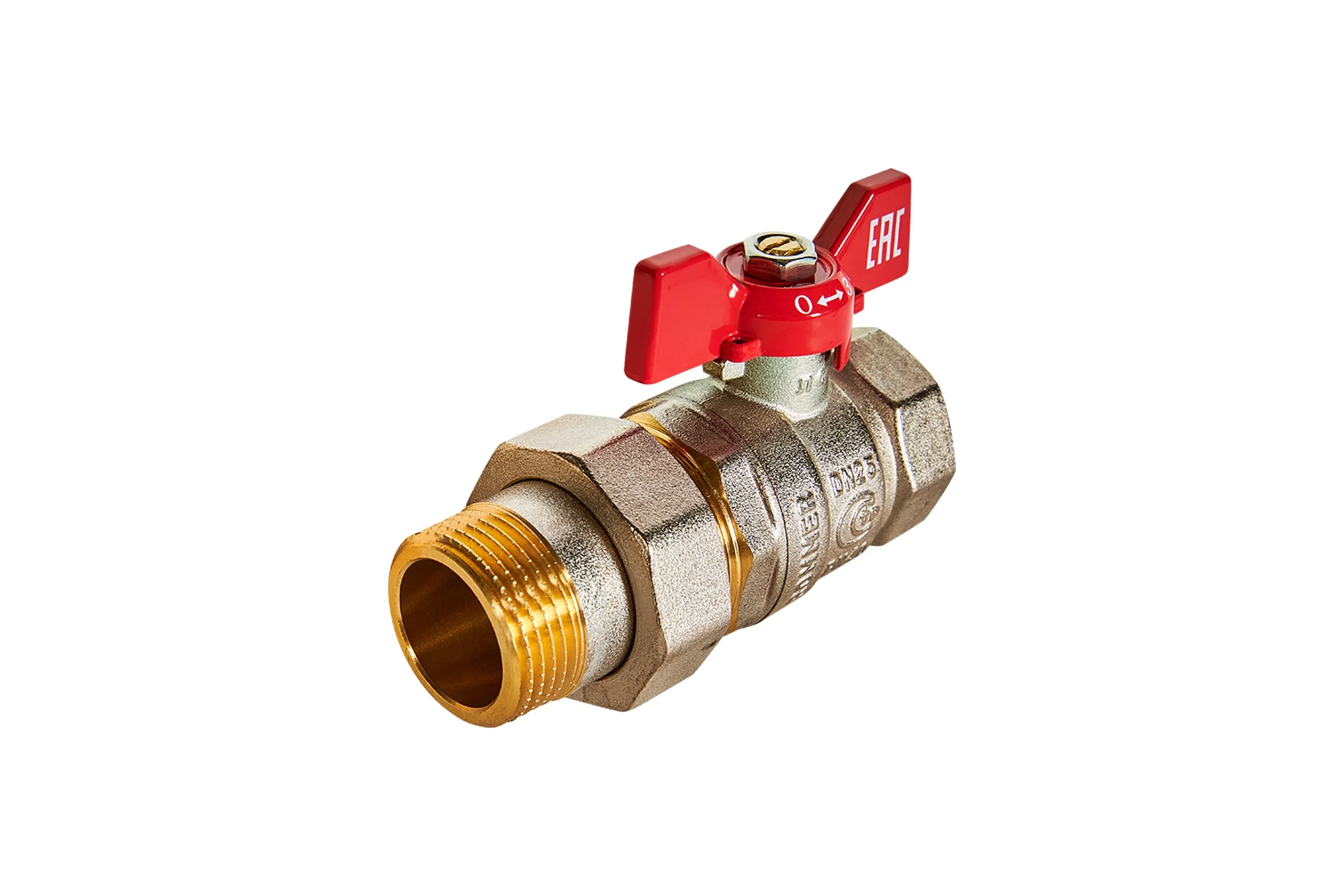 Кран шаровой с американкой ROMMER, ВР/НР, ручка бабочка, 1 дюйм RBV-0005-2510225 RG00938RJNB615