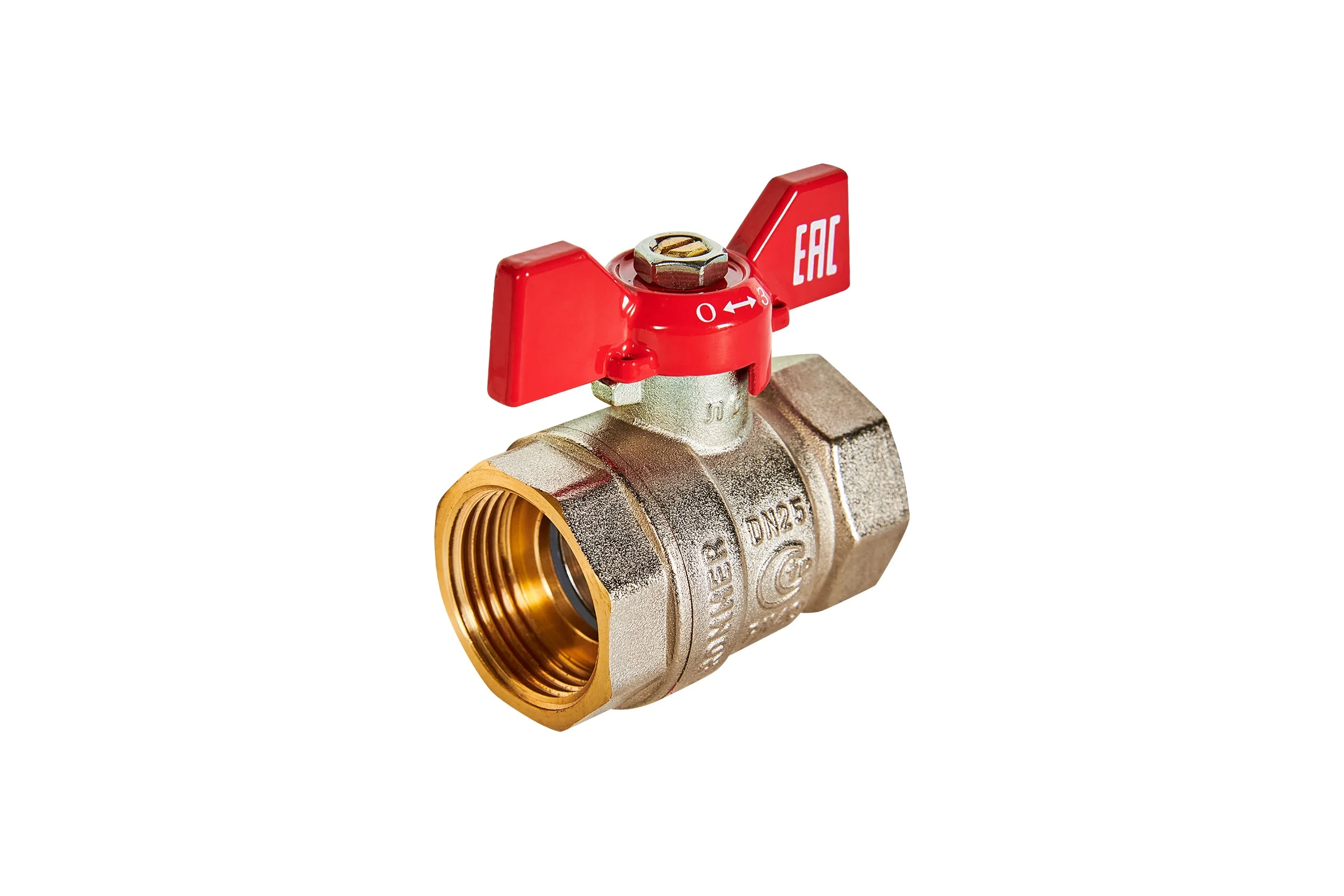 Кран шаровой ROMMER, ВР/ВР, ручка бабочка, 1 дюйм RBV-0003-2110225 RG00938RJN9LOP