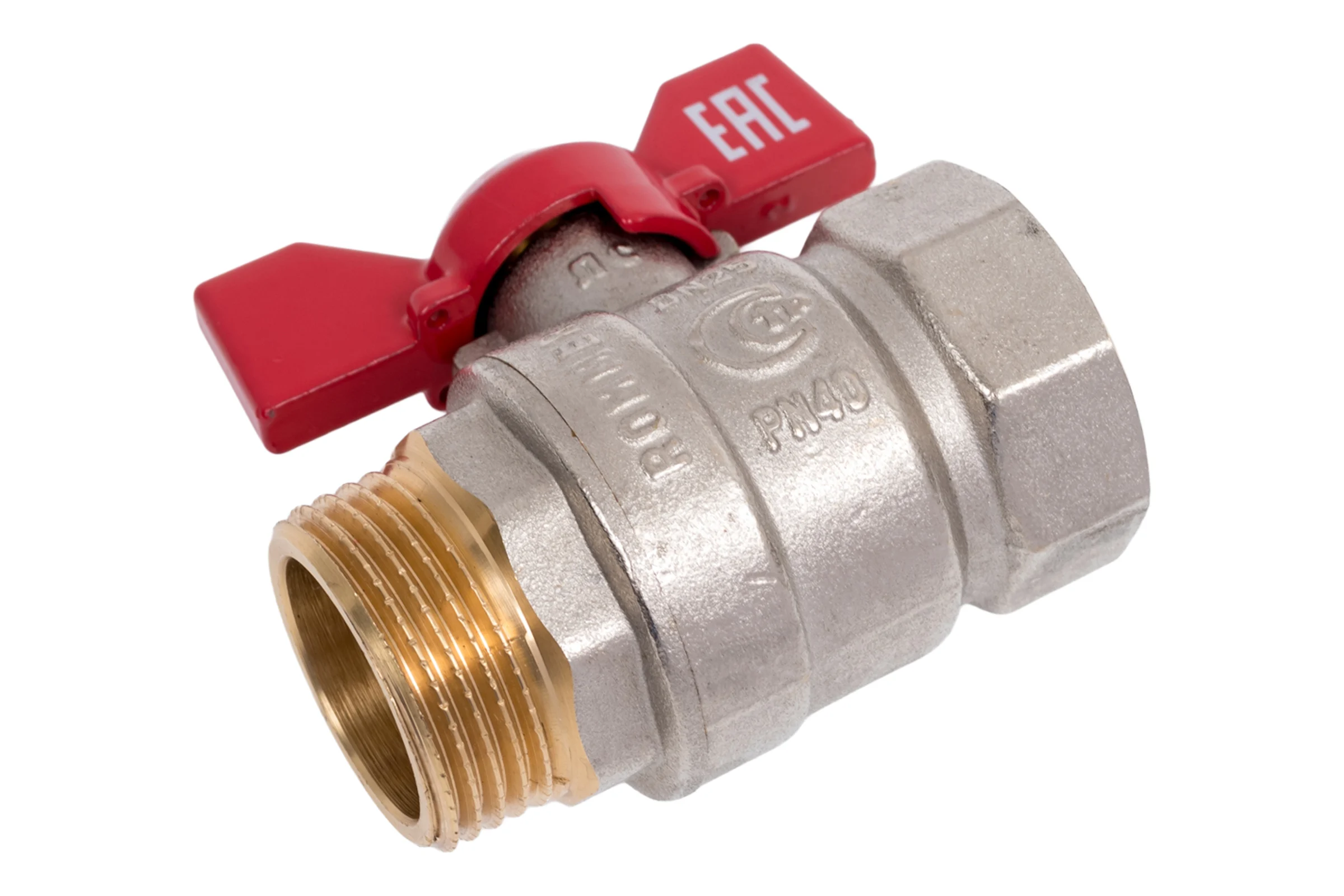Кран шаровой ROMMER, ВР/НР, ручка бабочка, 1 дюйм RBV-0004-2210225 RG00938RJNAE8V