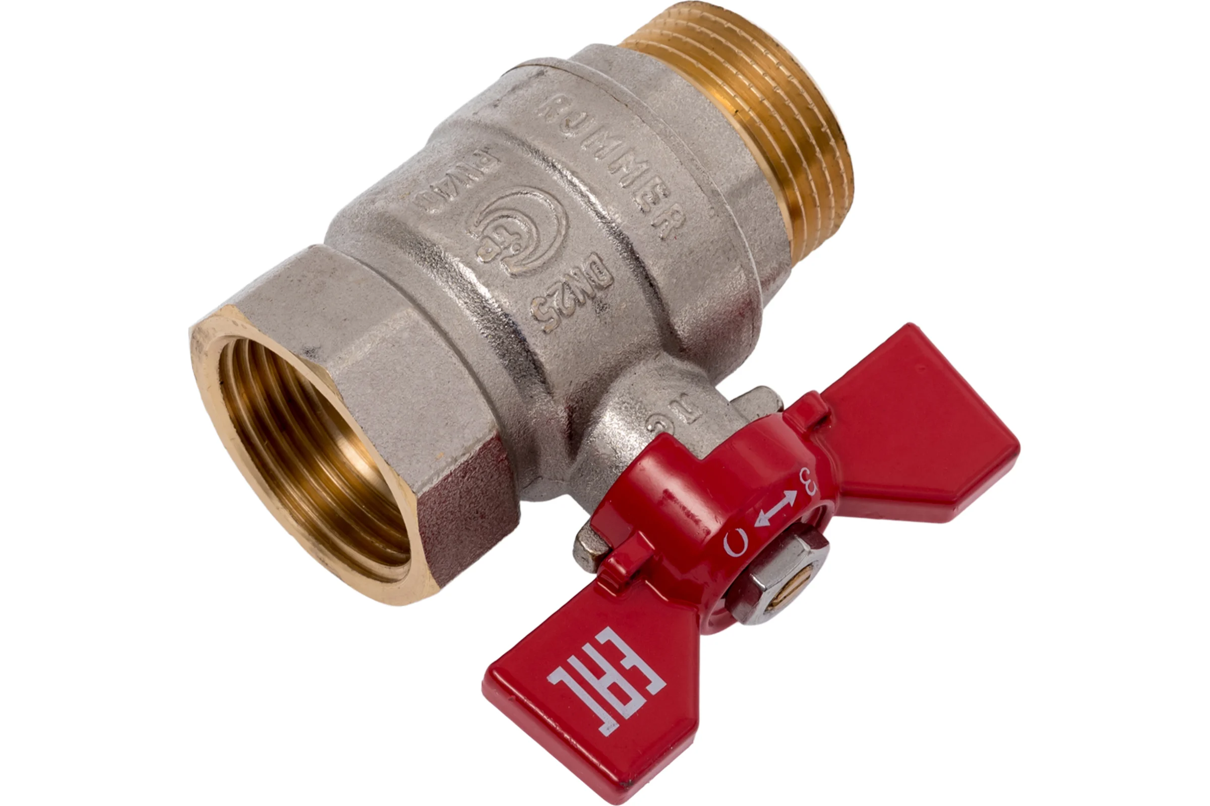 Кран шаровой ROMMER, ВР/НР, ручка бабочка, 1 дюйм RBV-0004-2210225 RG00938RJNAE8V