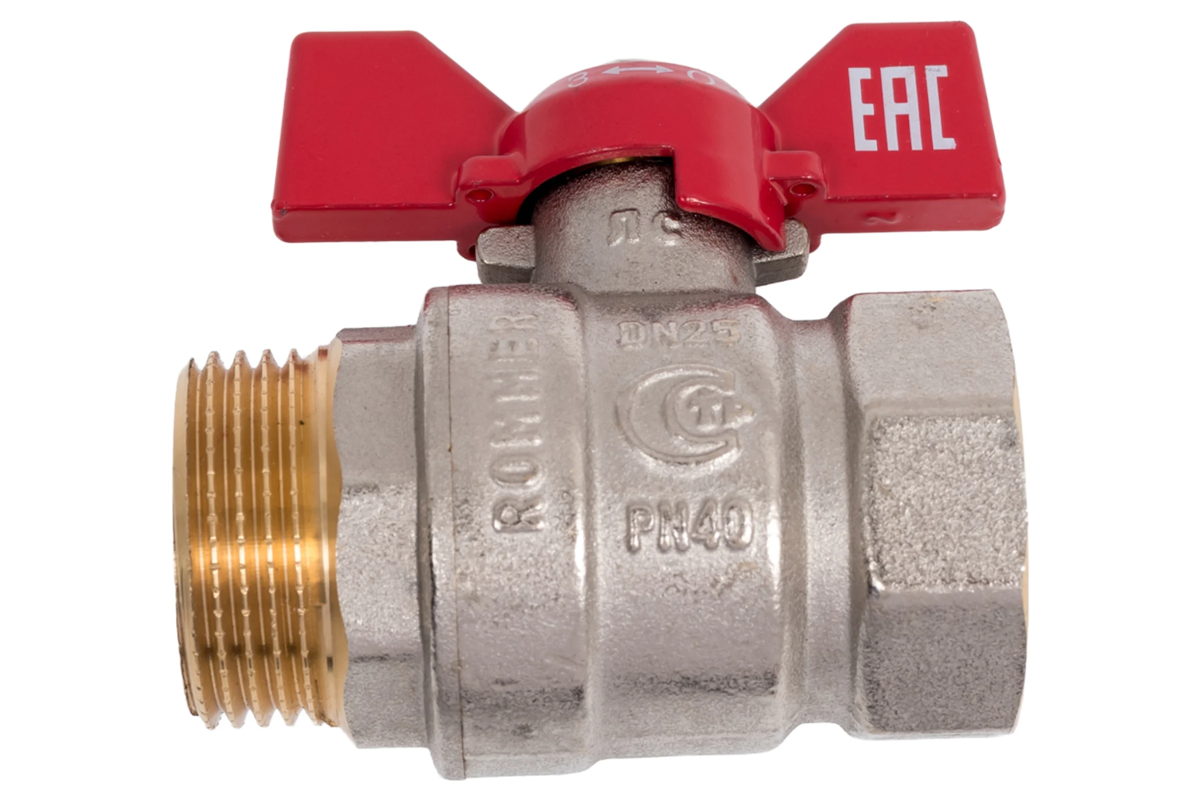 Кран шаровой ROMMER, ВР/НР, ручка бабочка, 1 дюйм RBV-0004-2210225 RG00938RJNAE8V