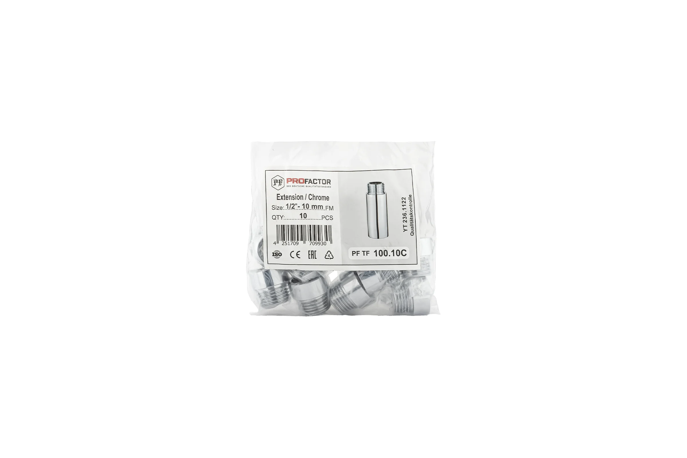 Удлинитель PROFACTOR CHROME в/н 1/2 - 10мм PF TF 100.10C