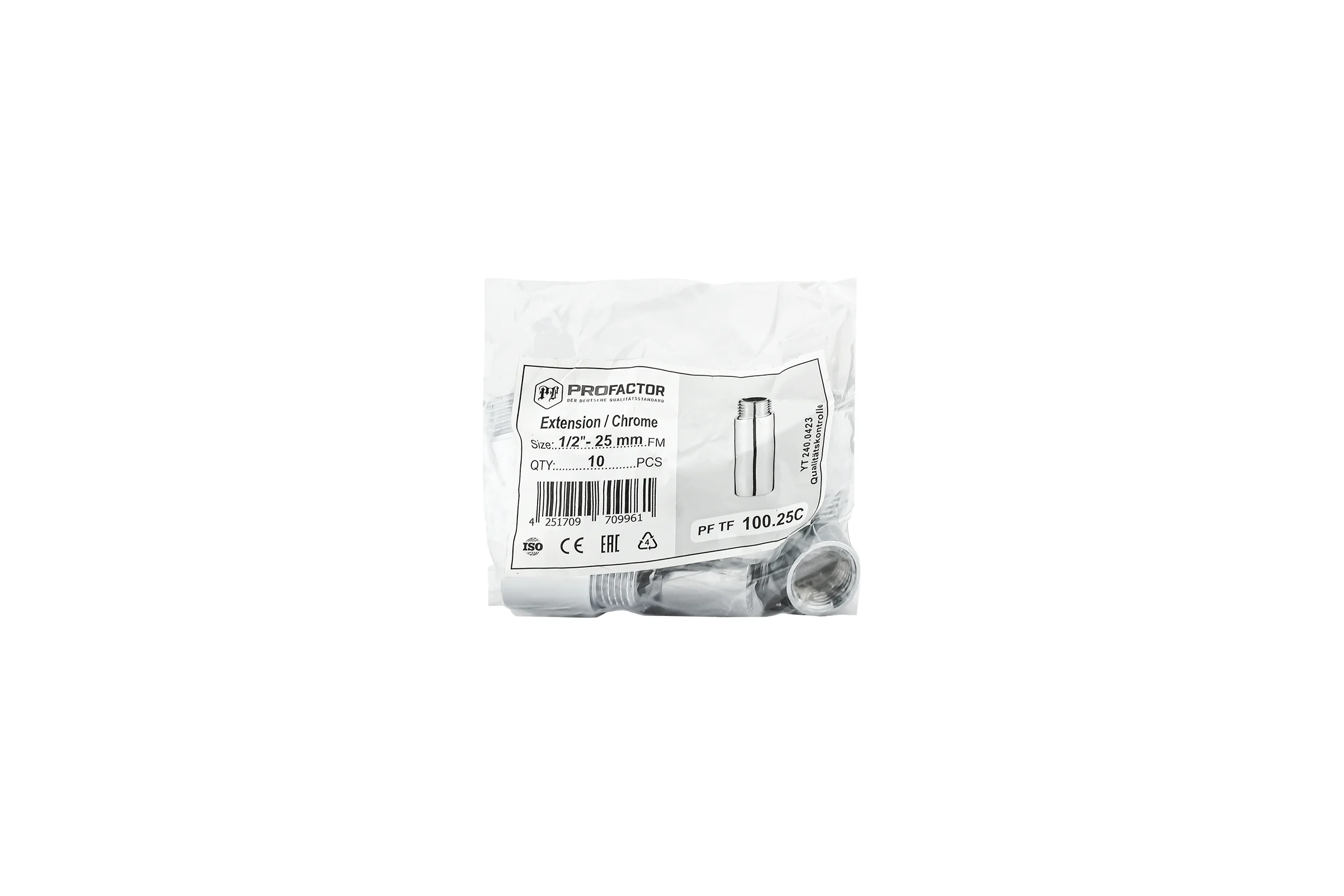 Удлинитель PROFACTOR CHROME в/н 1/2 - 25мм PF TF 100.25C