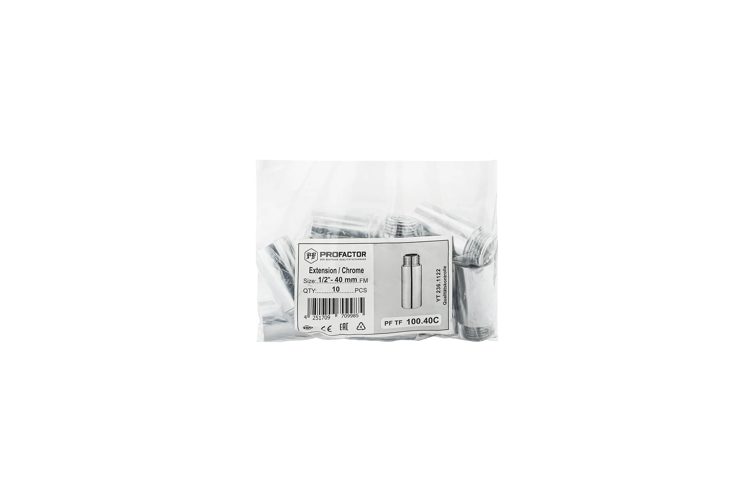 Удлинитель PROFACTOR CHROME в/н 1/2 - 40мм PF TF 100.40C