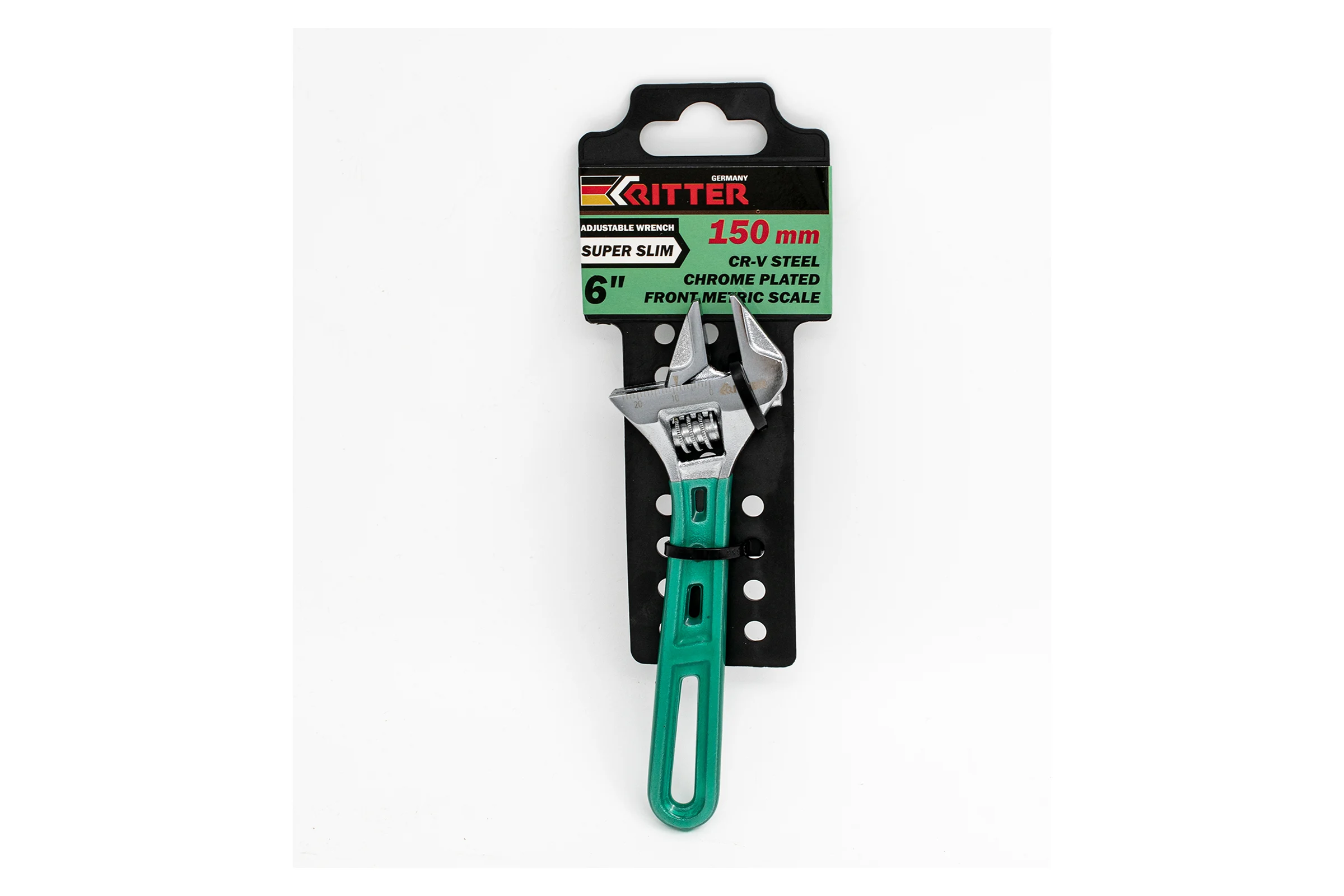 Разводной ключ RITTER Super Slim 150 мм /6", тонкие губки, сталь CR-V, хромированные HT571150