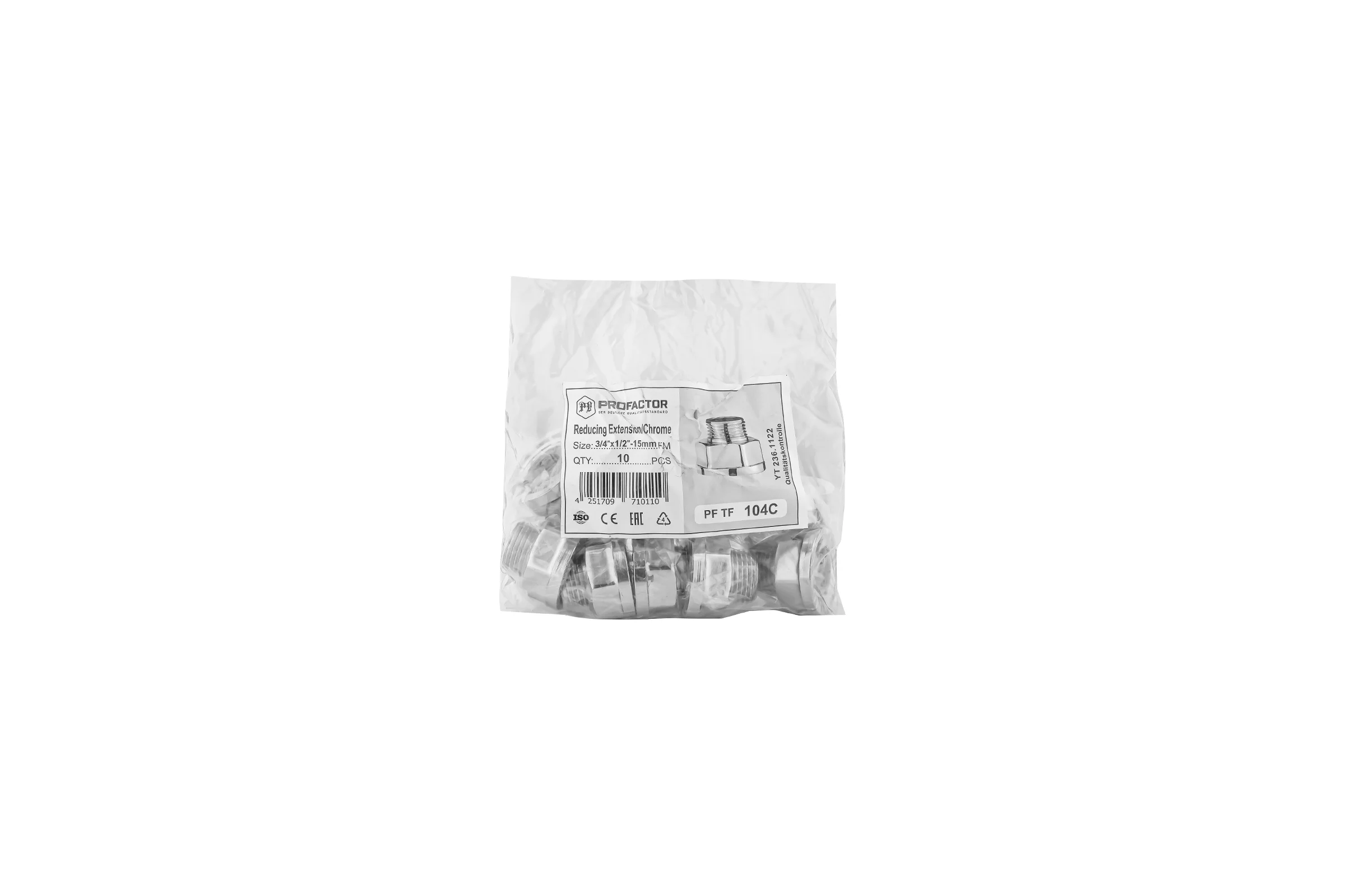 Удлинитель переходной PROFACTOR CHROME в/н 3/4 х 1/2 PF TF 104C
