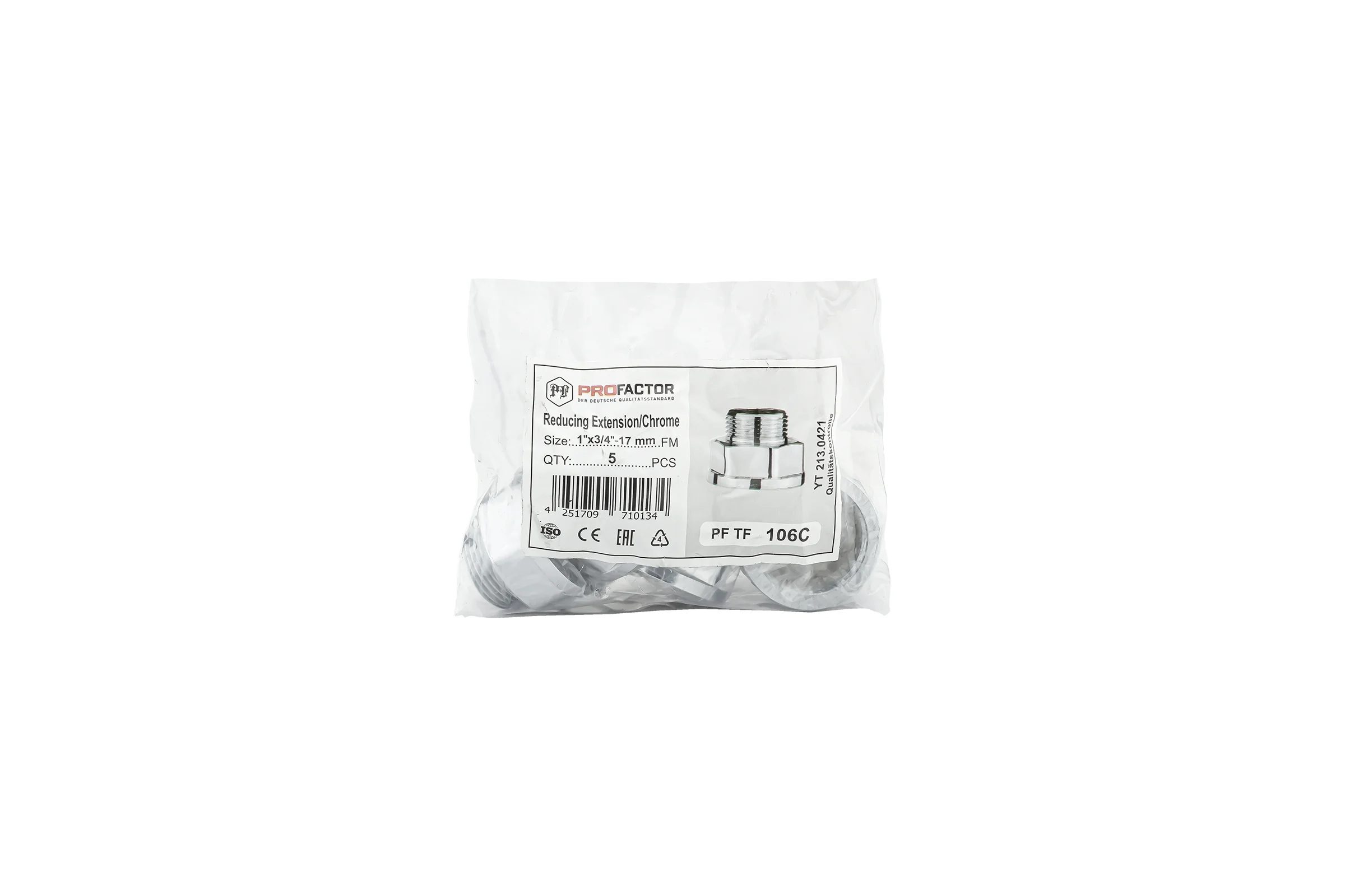 Удлинитель переходной PROFACTOR CHROME в/н 1 х 3/4 PF TF 106C