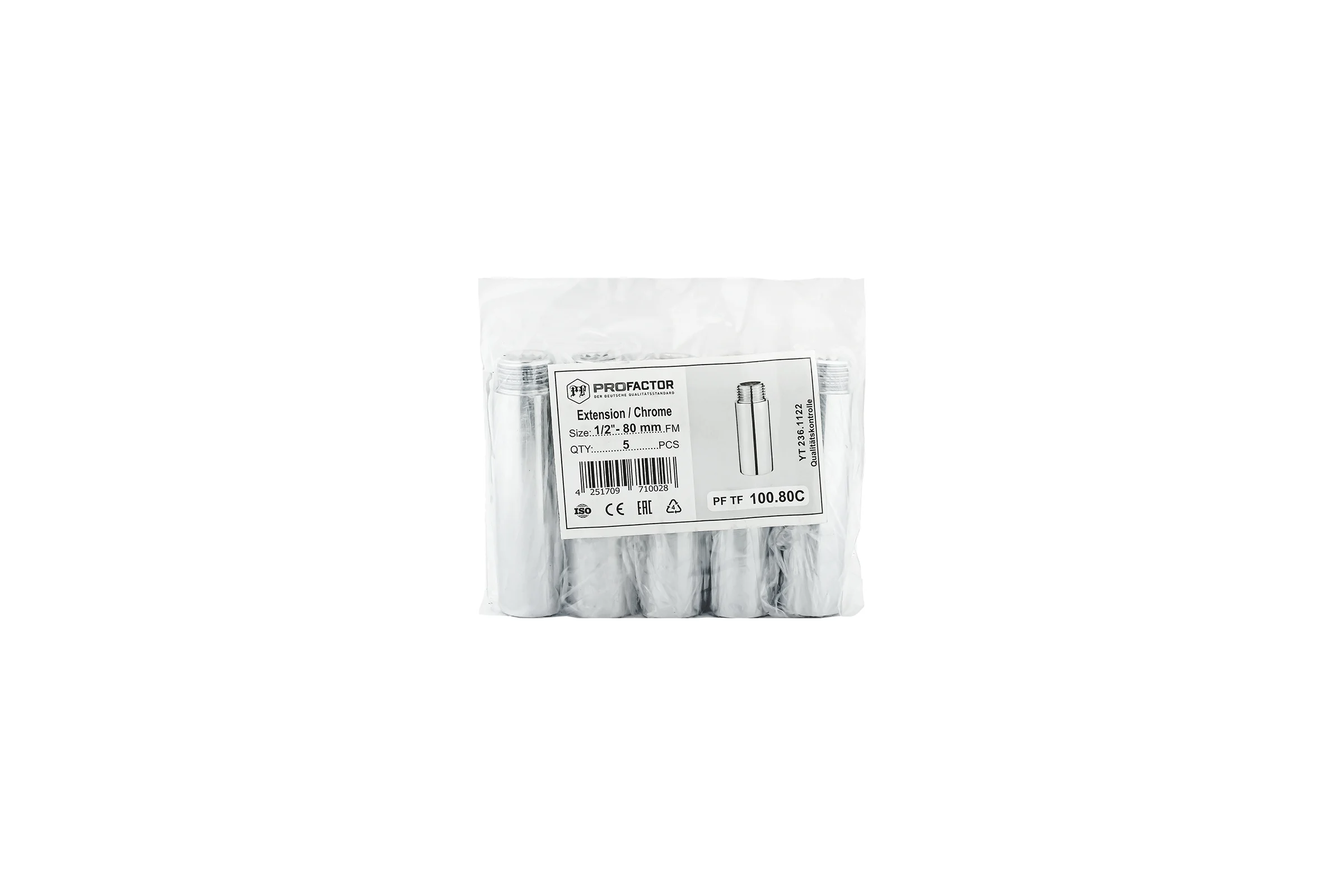 Удлинитель PROFACTOR CHROME в/н 1/2 - 80мм PF TF 100.80C