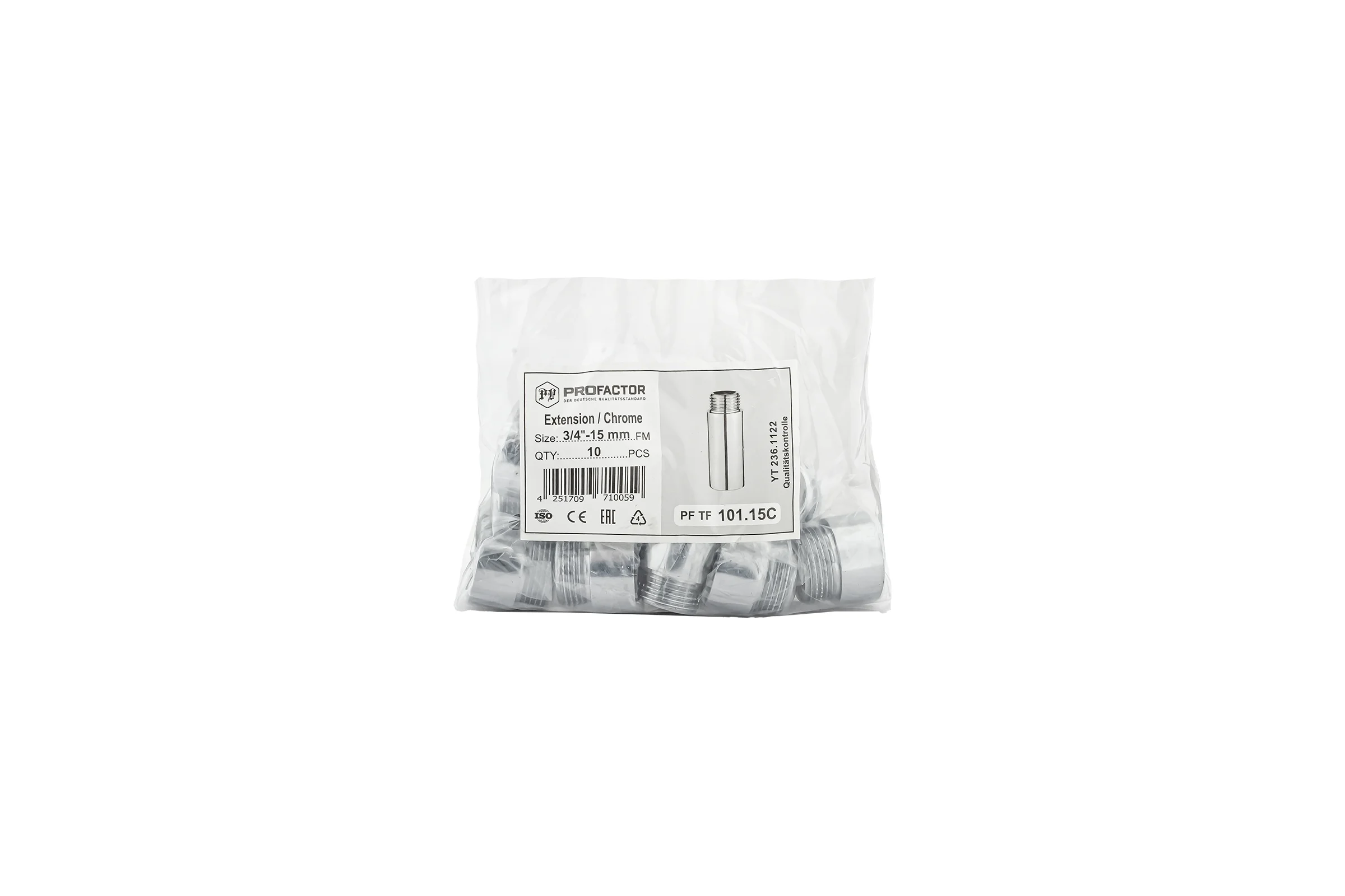 Удлинитель PROFACTOR CHROME в/н 3/4 - 15мм PF TF 101.15C