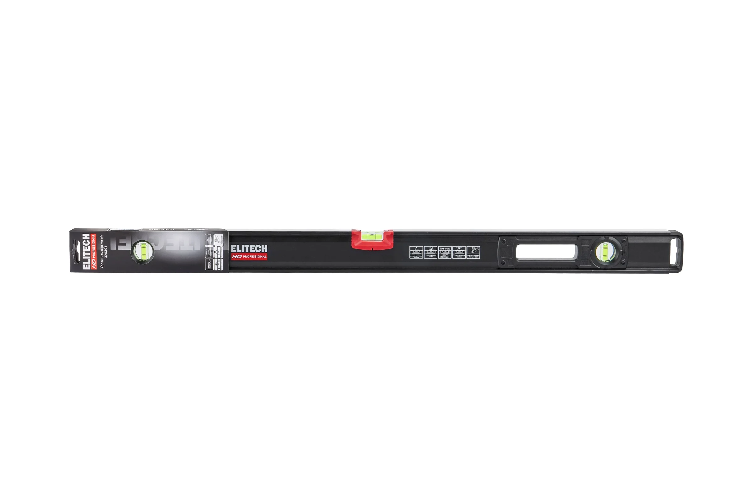 Уровень пузырьковый Elitech 100 см, 3 глазка 320304 HD 207201