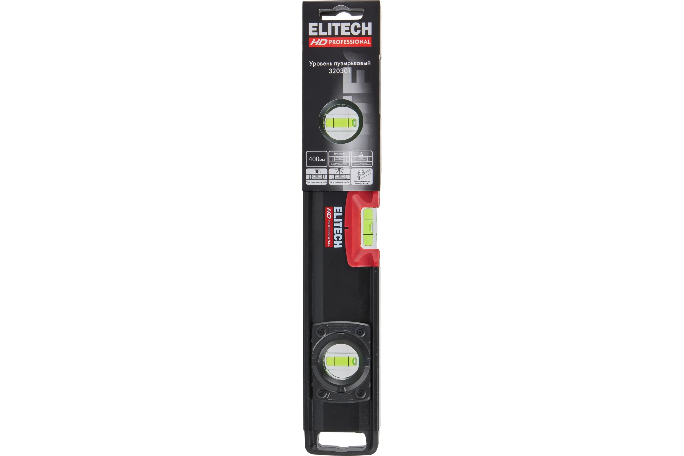 Уровень пузырьковый Elitech 40 см,3 глазка 320301 HD 207198