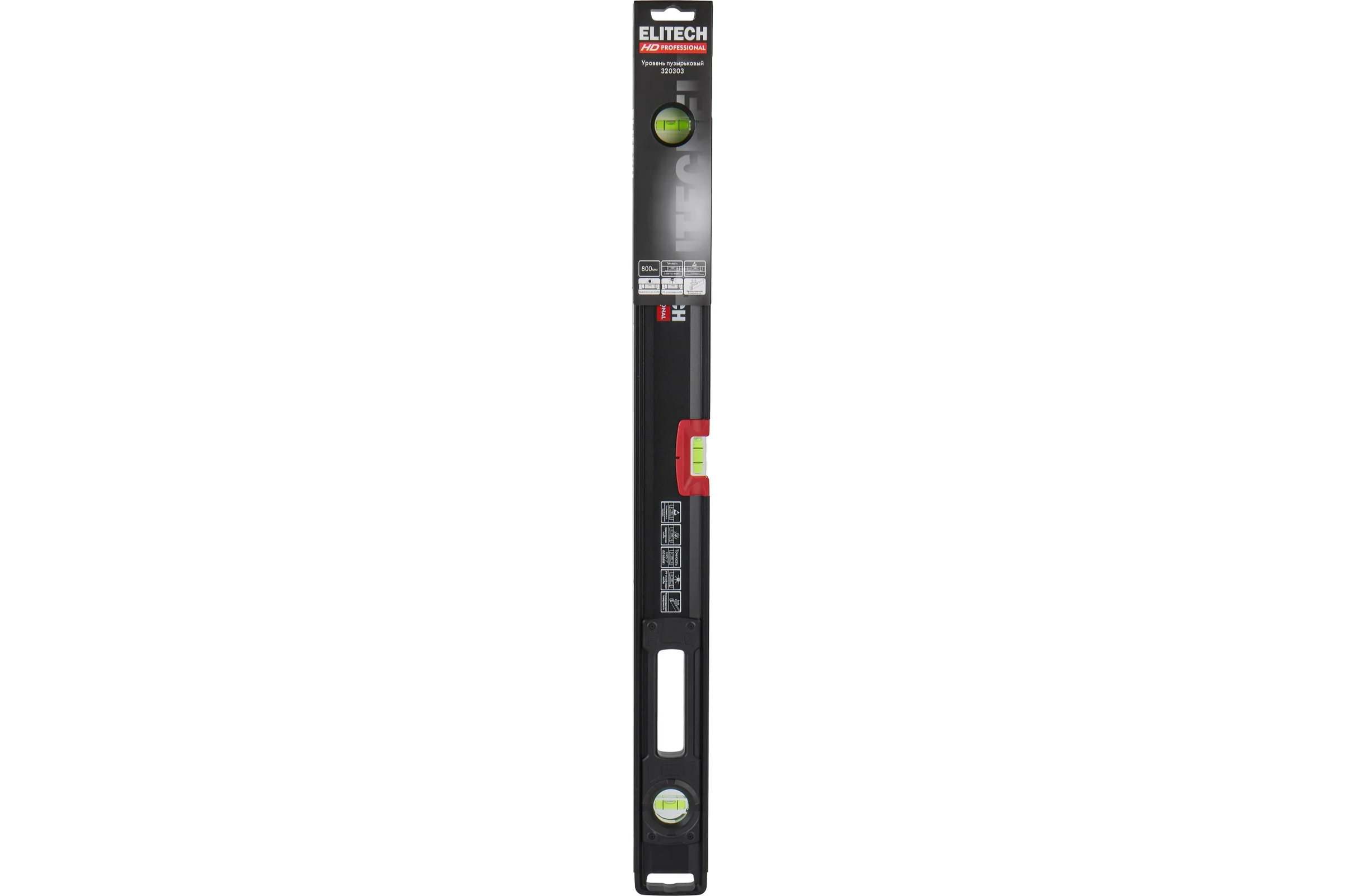 Уровень пузырьковый Elitech 80 см, 3 глазка 320303 HD 207200
