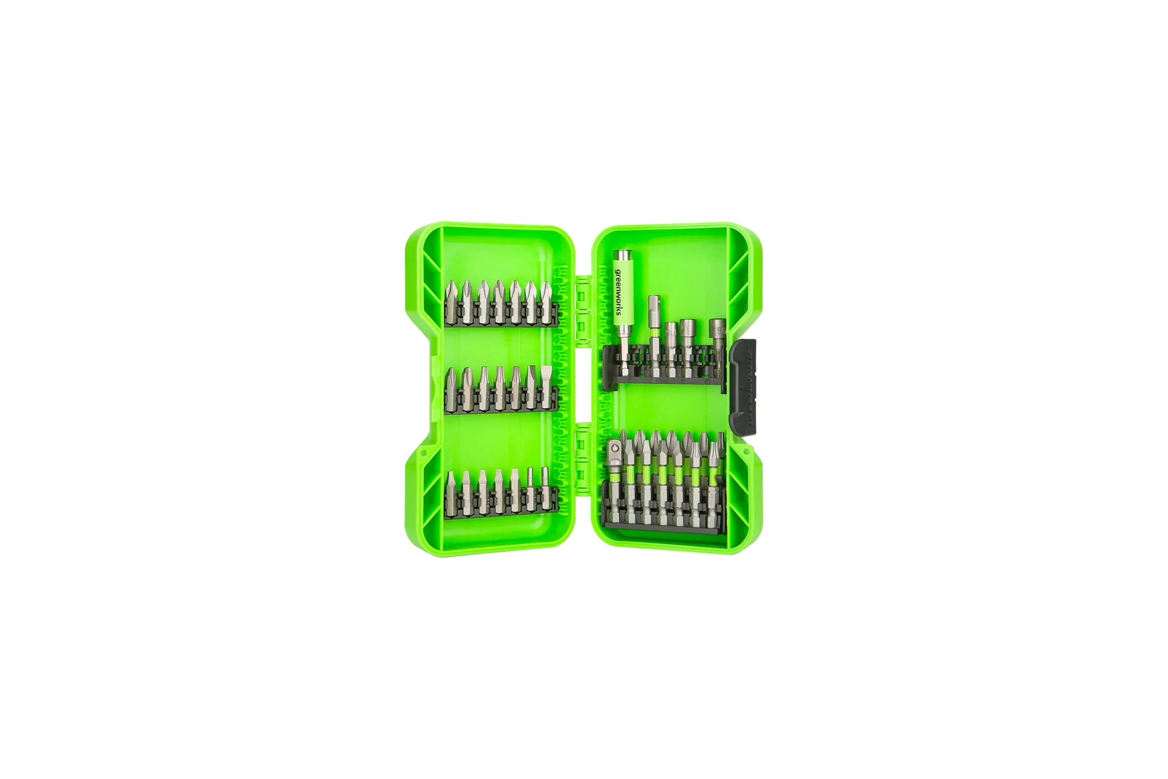 Набор бит, торцевых головок и адаптеров в кейсе 40 шт GreenWorks 2944207