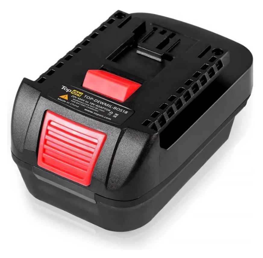 Адаптер TopOn для DeWALT 18V или Milwaukee 18V, Li-ion Battery для Bosch 18V Li-ion battery TOP-DEW/MIL-BOS18