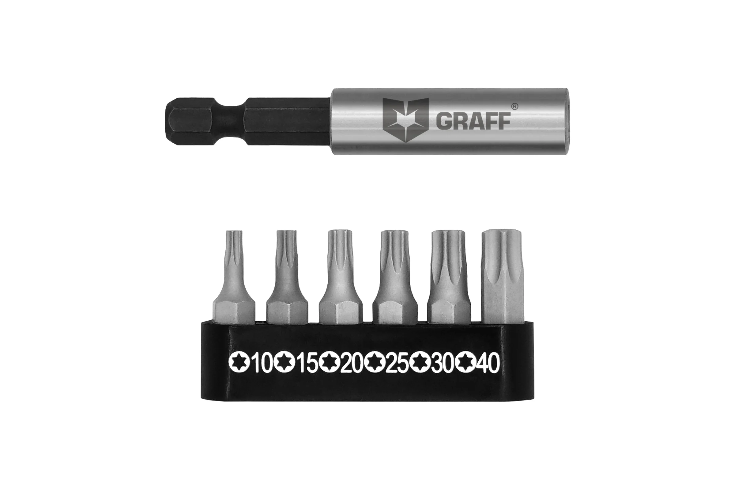 Набор бит с магнитным держателем (6 шт; T10-40) GRAFF 4605