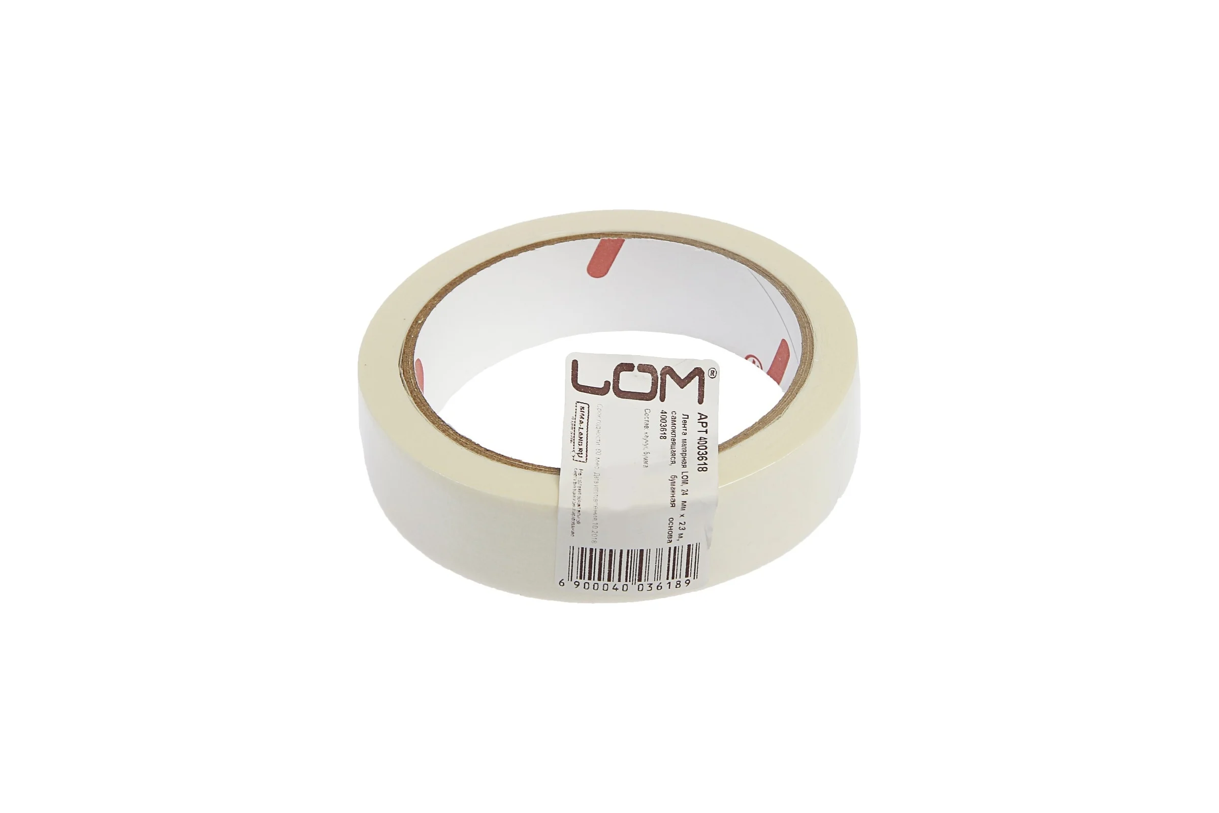 Малярная лента LOM 24 мм x 23 м, самоклеящаяся, бумажная основа 4003618
