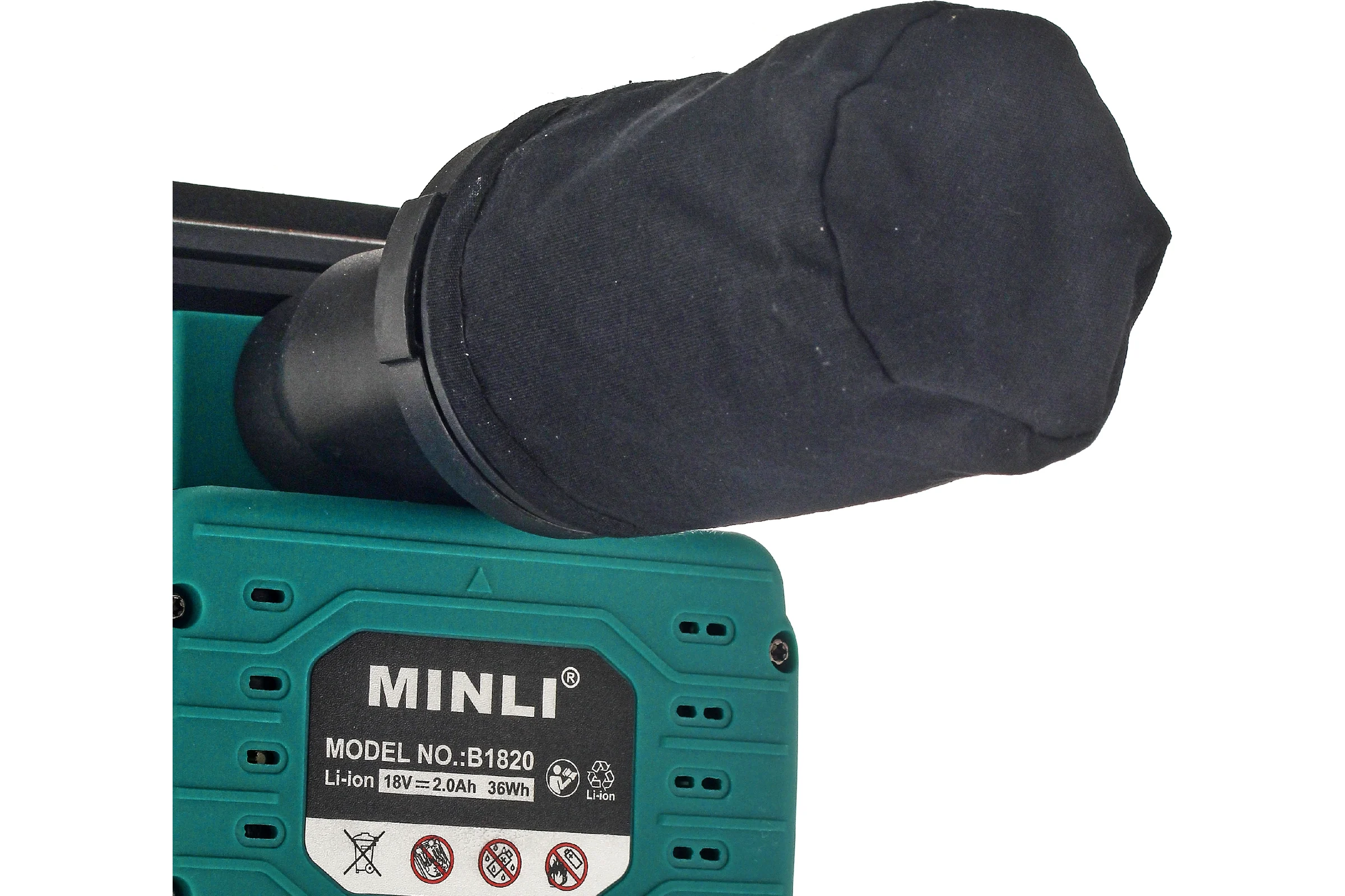 Аккумуляторная бесщеточная эксцентриковая шлифовальная машина MINLI 110x100mm Li-ion 18Vx2 DC701-2.0A