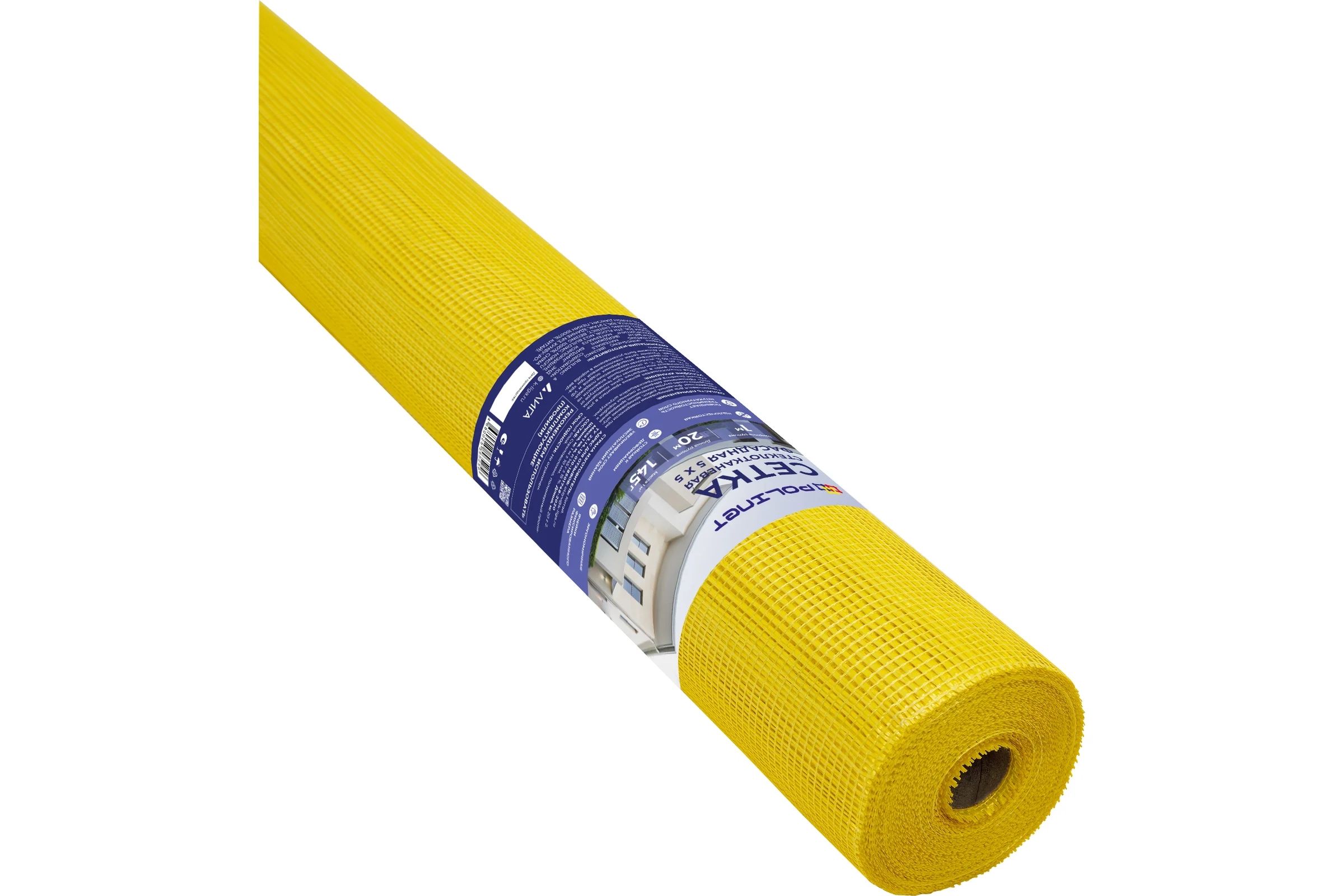Сетка стеклотканевая фасадная Polinet 5х5мм 1х18м 145 гр/м2 270063