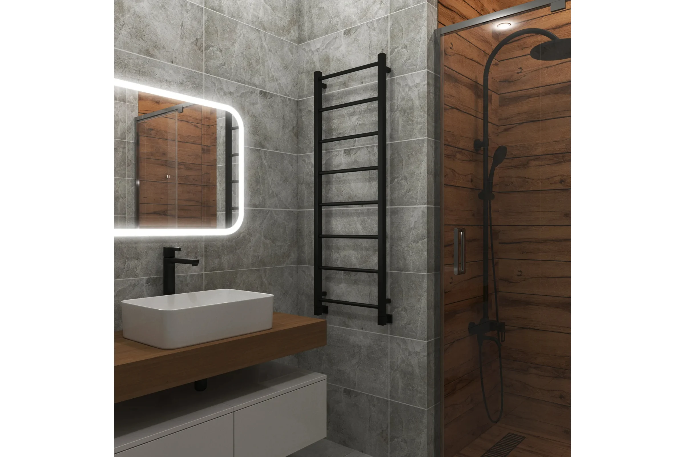 Полотенцесушитель водяной Grota Simple 430x1200 черный Simple 430x1200 N RAL 9005