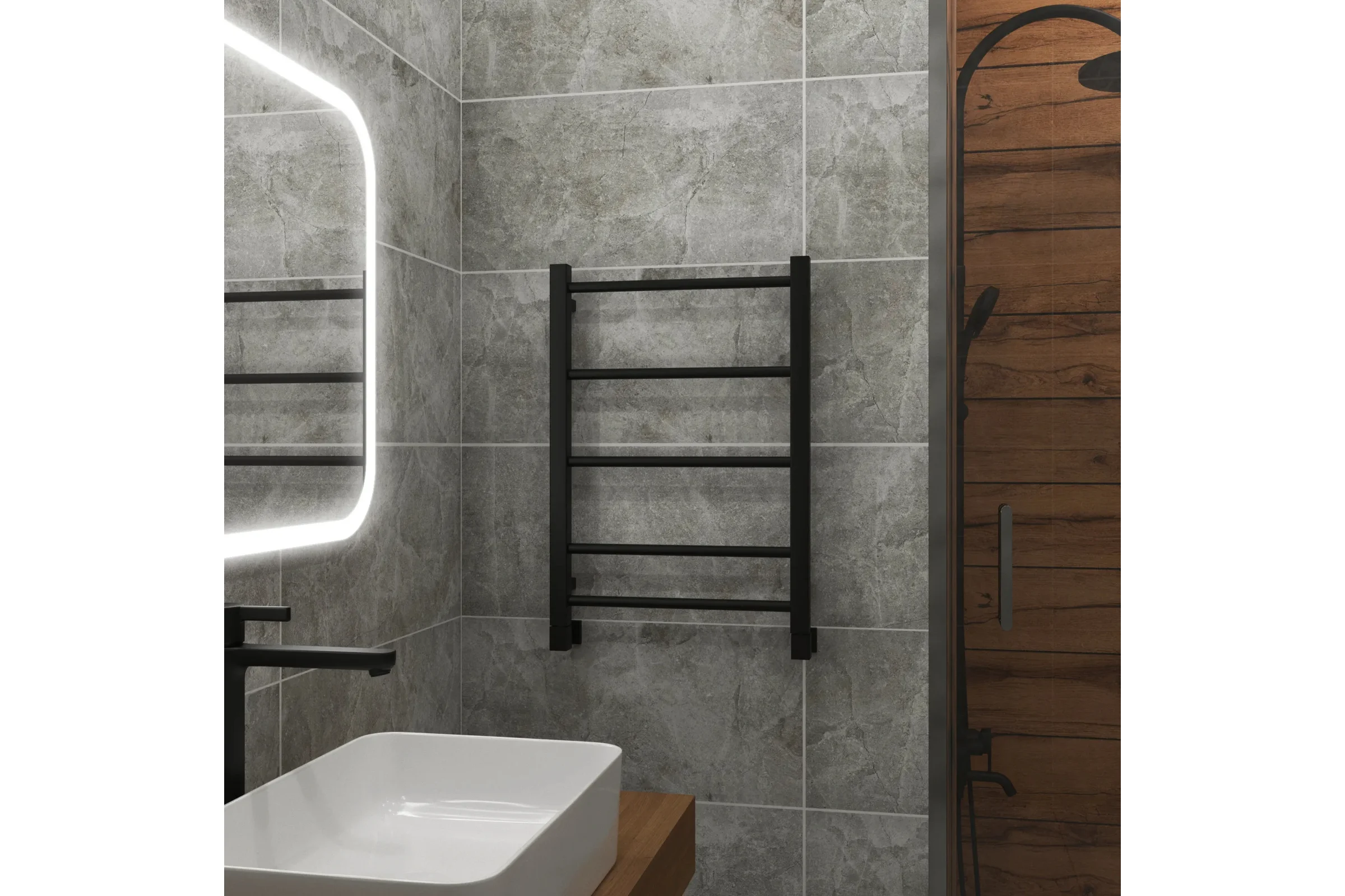 Полотенцесушитель водяной Grota Simple 430x600 черный Simple 430x600 N RAL 9005