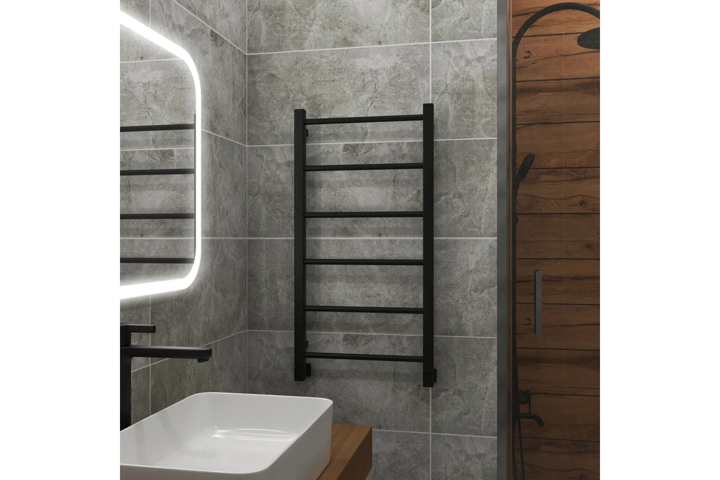 Полотенцесушитель водяной Grota Simple 430x800 черный Simple 430x800 N RAL 9005