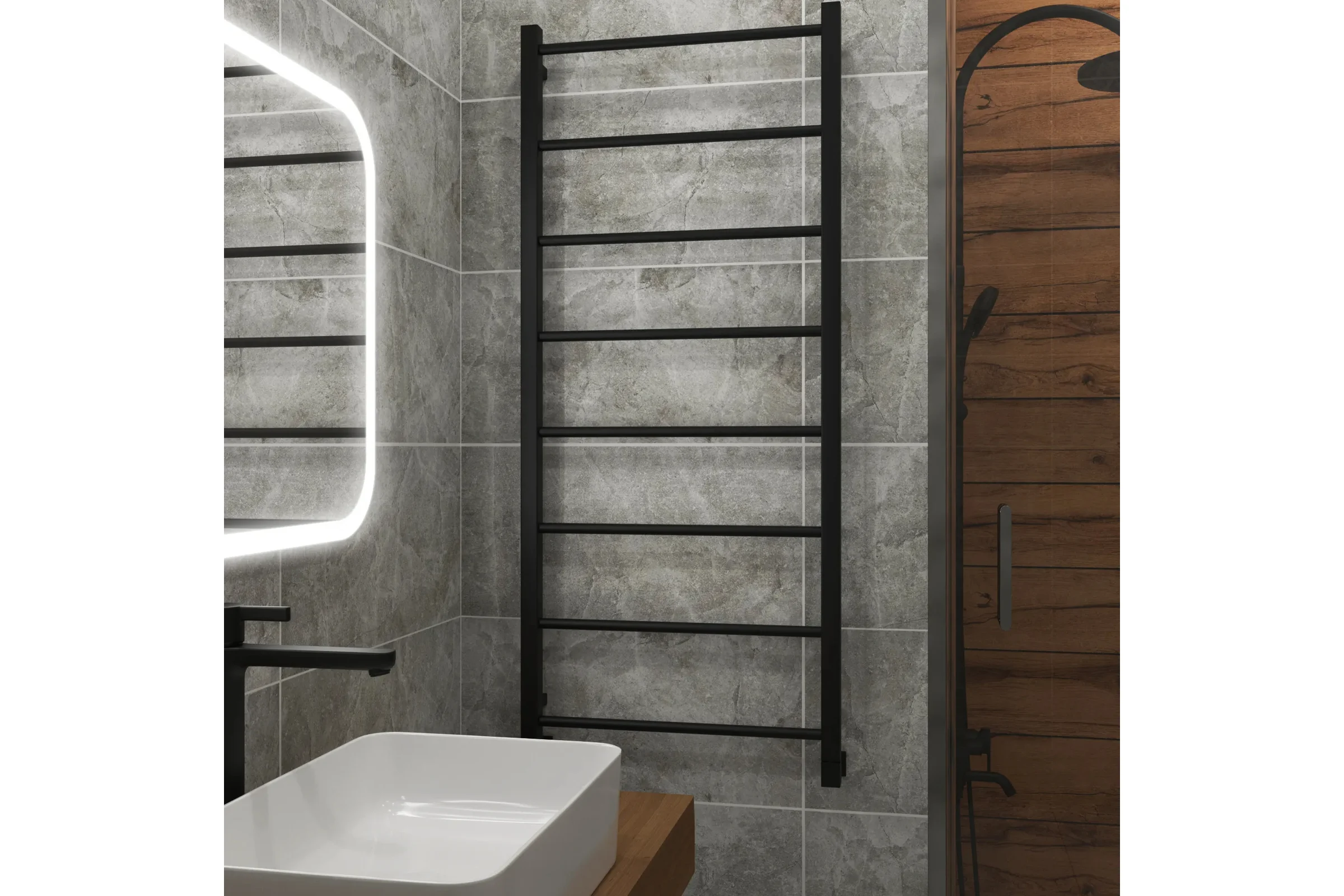 Полотенцесушитель водяной Grota Simple 530x1200 черный Simple 530x1200 NRAL 9005