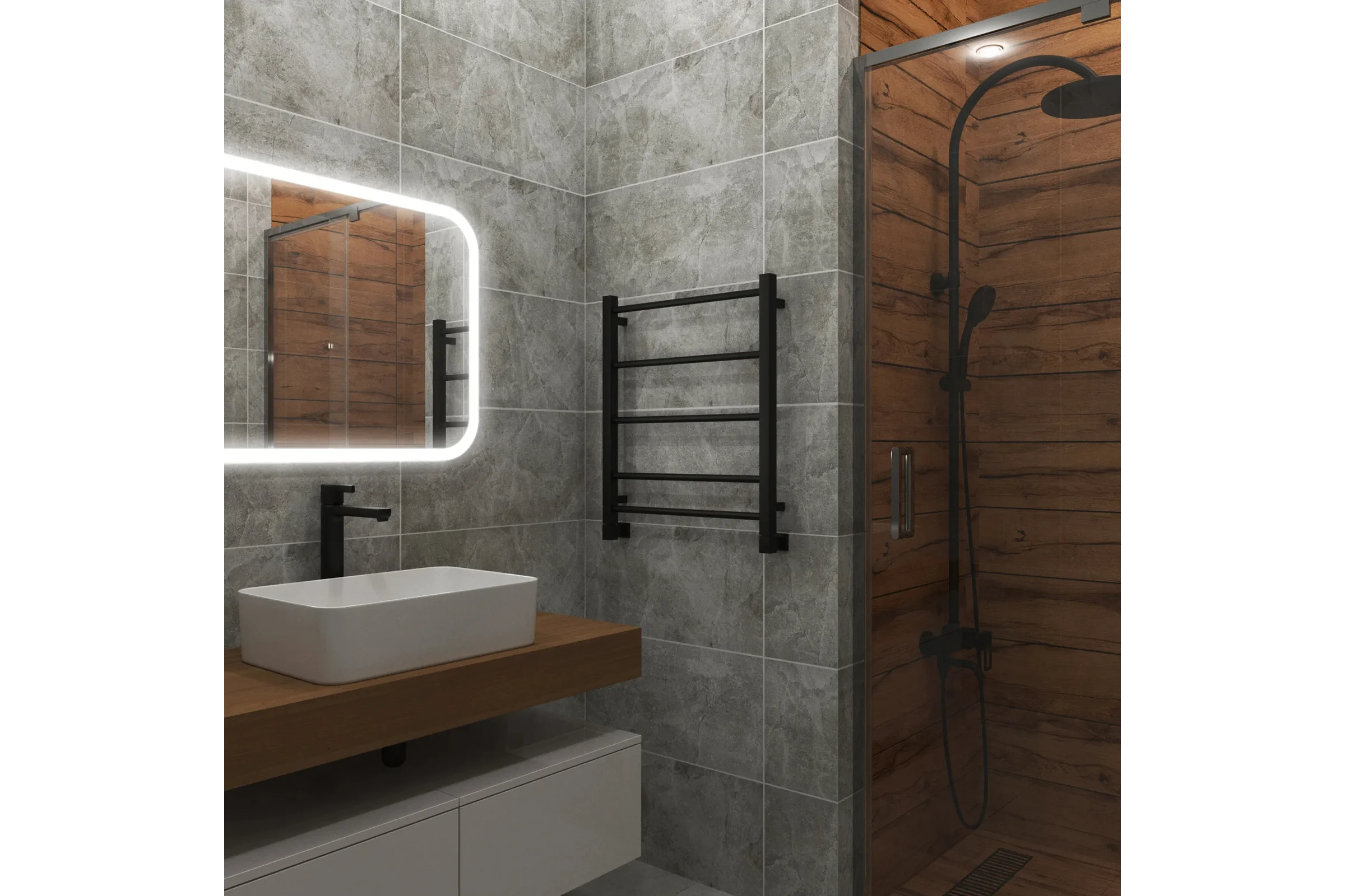 Полотенцесушитель водяной Grota Simple 530x600 черный Simple 530x600 N RAL 9005