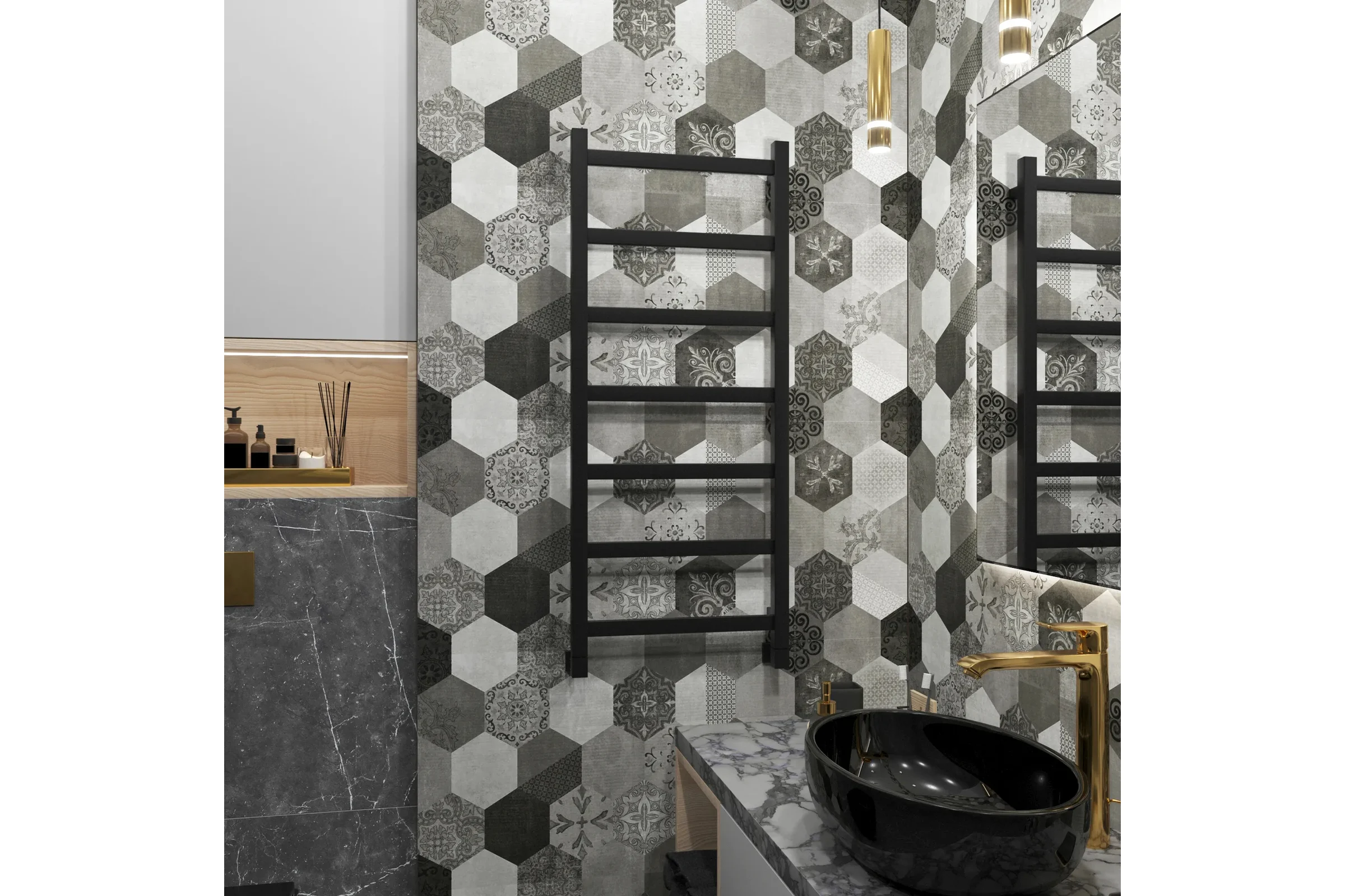 Полотенцесушитель водяной Grota Soffi 430x1000 черный Soffi 430x1000 N RAL9005