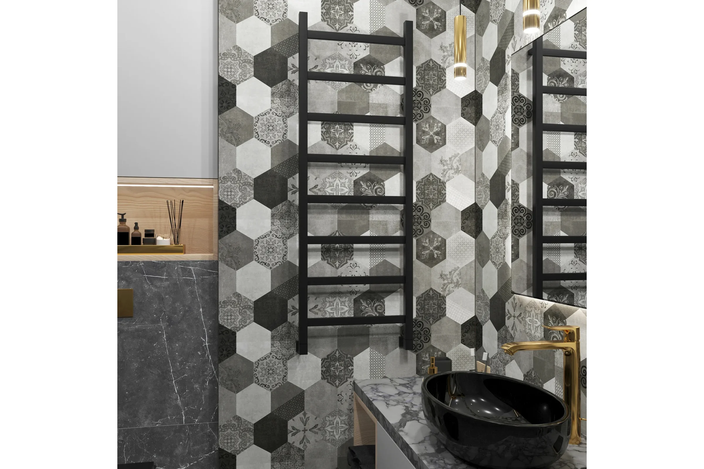 Полотенцесушитель водяной Grota Soffi 430x1200 черный Soffi 430x1200 N RAL9005