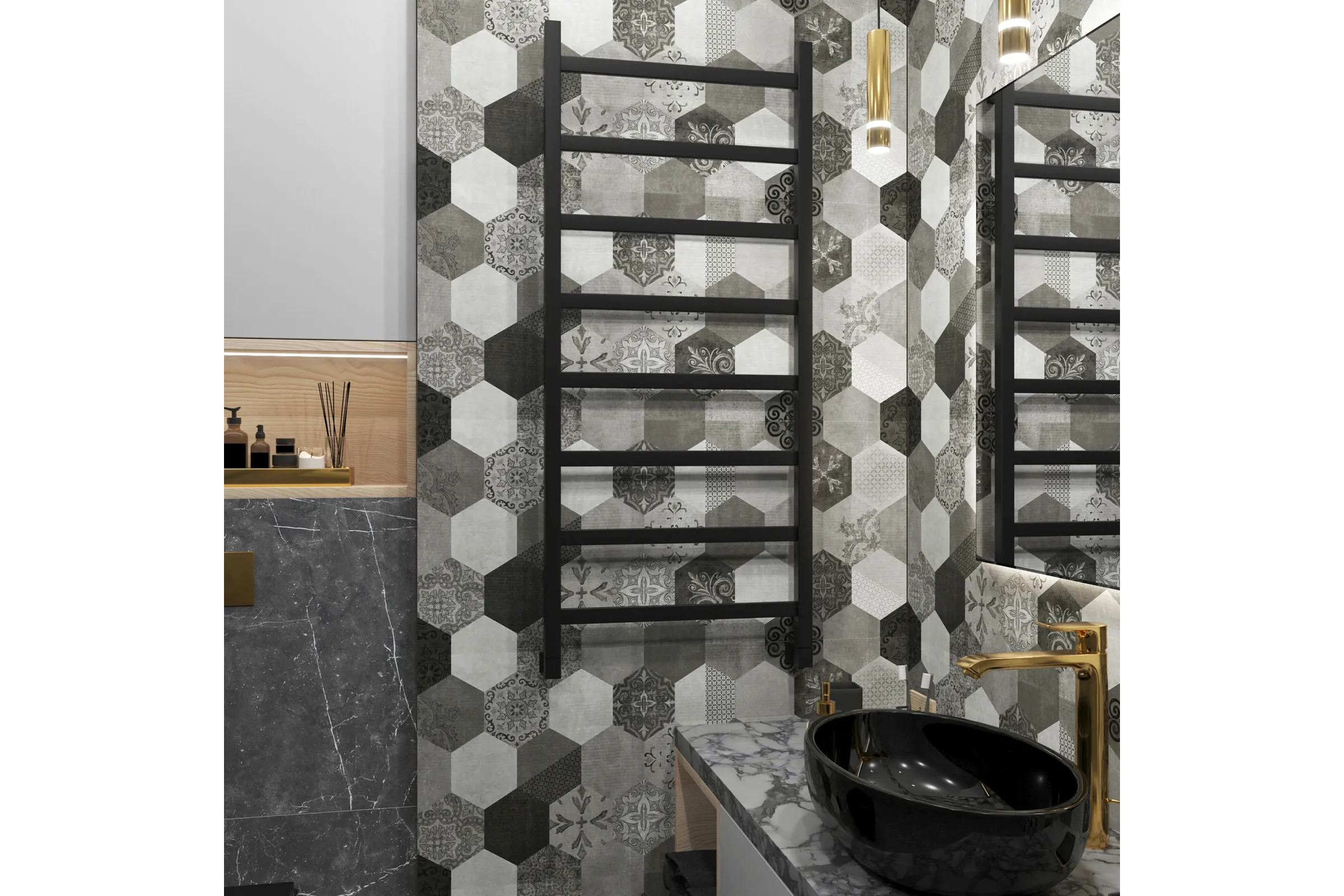 Полотенцесушитель водяной Grota Soffi 530x1200 черный Soffi 530x1200 N RAL9005